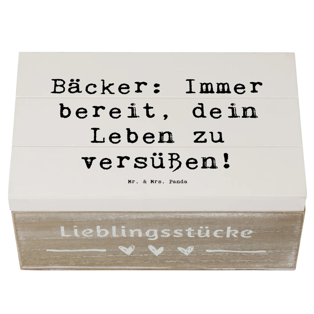 Holzkiste Spruch Bäcker: Immer bereit, dein Leben zu versüßen! XXL, Truhe, Schatzkiste, Aufbewahrungsbox, Geschenkbox, Erinnerungsbox, Erinnerungskiste, Schatulle, Geschenkdose, Dekokiste, Kiste, Holzkiste, Beruf, Ausbildung, Jubiläum, Abschied, Rente, Kollege, Kollegin, Geschenk, Schenken, Arbeitskollege, Mitarbeiter, Firma, Danke, Dankeschön