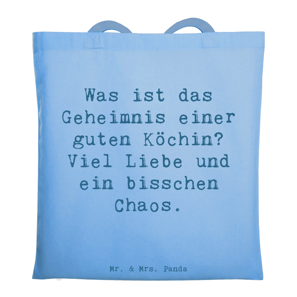 Tote bag Saying Was ist das Geheimnis einer guten Köchin? Viel Liebe und ein bisschen Chaos. Badetasche, Tragetasche, Stoffbeutel, Schultertasche, Tasche, Strandtasche, Laptoptasche, Umhängetasche, Shopper, Jutetasche, Einkaufstüte, Beutel, Beuteltasche, Einkaufstasche, Jutebeutel, Stofftasche, Beruf, Ausbildung, Jubiläum, Abschied, Rente, Kollege, Kollegin, Geschenk, Schenken, Arbeitskollege, Mitarbeiter, Firma, Danke, Dankeschön