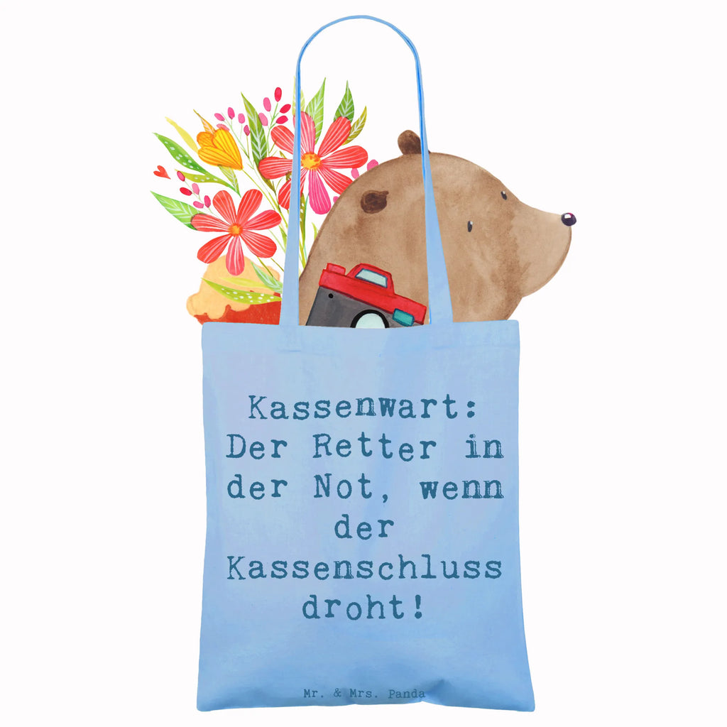 Tragetasche Spruch Kassenwart: Der Retter in der Not, wenn der Kassenschluss droht! Einkaufstüte, Stoffbeutel, Stofftasche, Tragetasche, Shopper, Umhängetasche, Tasche, Jutetasche, Beutel, Badetasche, Einkaufstasche, Schultertasche, Laptoptasche, Beuteltasche, Jutebeutel, Strandtasche, Beruf, Ausbildung, Jubiläum, Abschied, Rente, Kollege, Kollegin, Geschenk, Schenken, Arbeitskollege, Mitarbeiter, Firma, Danke, Dankeschön