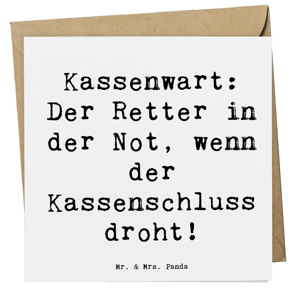 Deluxe Card Saying Kassenwart: Der Retter in der Not, wenn der Kassenschluss droht! Karte, Geburtstagskarte, Grußkarte, Klappkarte, Hochwertige Grußkarte, Hochzeitskarte, Glückwunschkarte, Hochwertige Klappkarte, Einladungskarte, Beruf, Ausbildung, Jubiläum, Abschied, Rente, Kollege, Kollegin, Geschenk, Schenken, Arbeitskollege, Mitarbeiter, Firma, Danke, Dankeschön