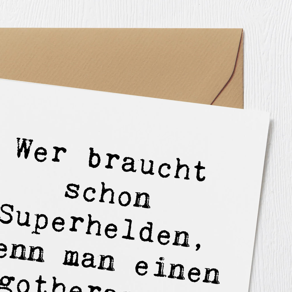 Deluxe Karte Spruch Wer braucht schon Superhelden, wenn man einen Ergotherapeuten hat? Glückwunschkarte, Klappkarte, Hochzeitskarte, Grußkarte, Hochwertige Klappkarte, Hochwertige Grußkarte, Einladungskarte, Karte, Geburtstagskarte, Beruf, Ausbildung, Jubiläum, Abschied, Rente, Kollege, Kollegin, Geschenk, Schenken, Arbeitskollege, Mitarbeiter, Firma, Danke, Dankeschön