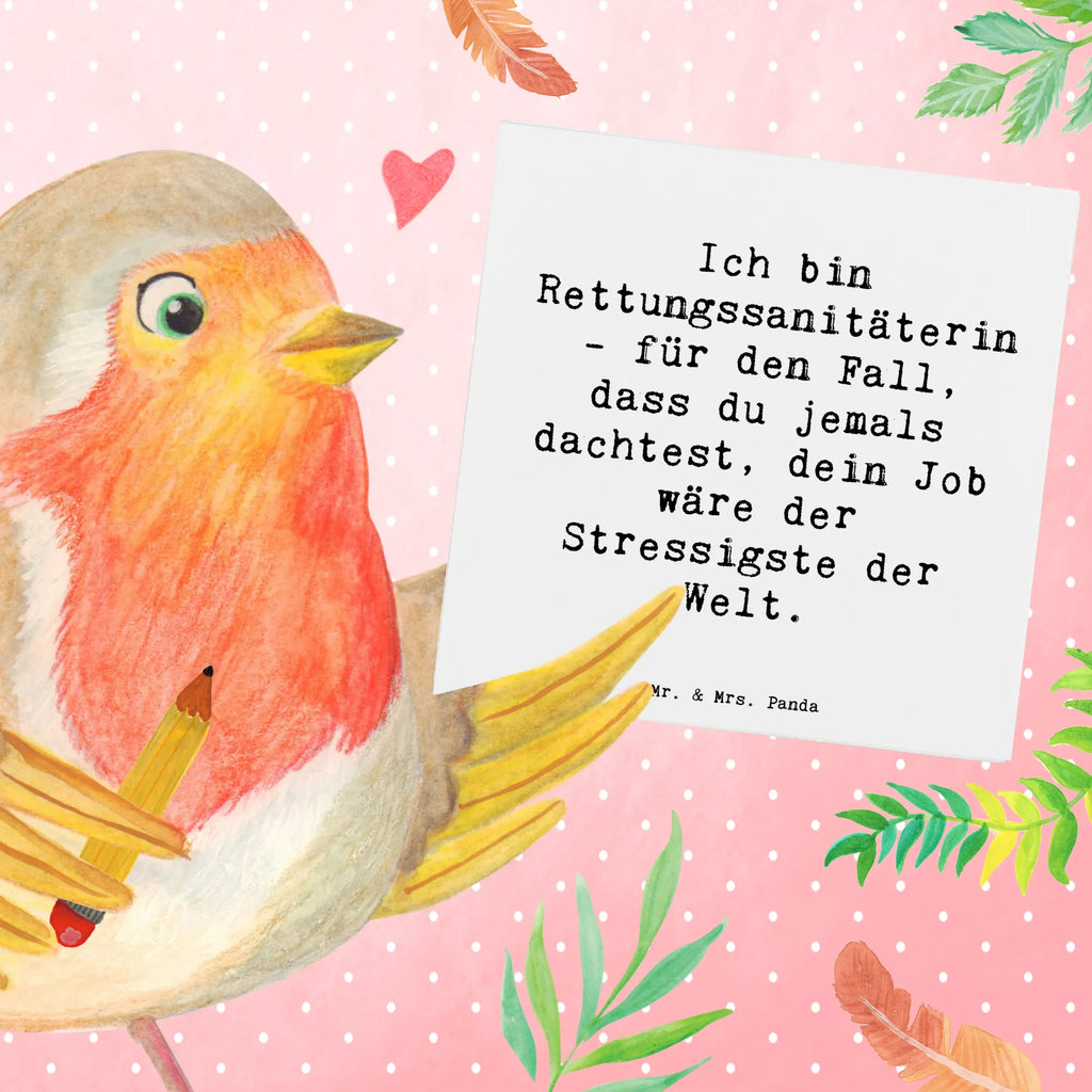 Deluxe Karte Spruch Ich bin Rettungssanitäterin - für den Fall, dass du jemals dachtest, dein Job wäre der Stressigste der Welt. Karte, Glückwunschkarte, Hochzeitskarte, Geburtstagskarte, Einladungskarte, Klappkarte, Hochwertige Grußkarte, Grußkarte, Hochwertige Klappkarte, Beruf, Ausbildung, Jubiläum, Abschied, Rente, Kollege, Kollegin, Geschenk, Schenken, Arbeitskollege, Mitarbeiter, Firma, Danke, Dankeschön