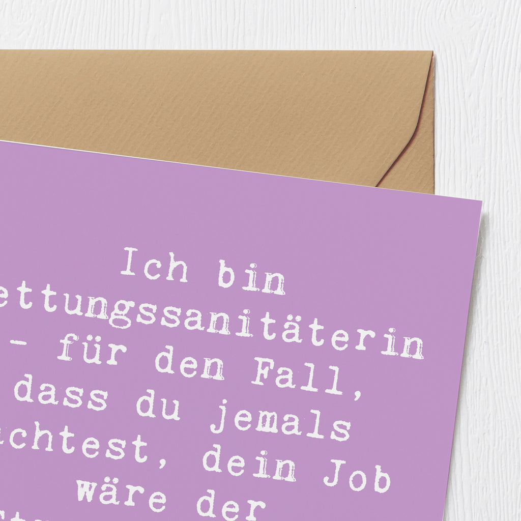 Deluxe Karte Spruch Ich bin Rettungssanitäterin - für den Fall, dass du jemals dachtest, dein Job wäre der Stressigste der Welt. Karte, Glückwunschkarte, Hochzeitskarte, Geburtstagskarte, Einladungskarte, Klappkarte, Hochwertige Grußkarte, Grußkarte, Hochwertige Klappkarte, Beruf, Ausbildung, Jubiläum, Abschied, Rente, Kollege, Kollegin, Geschenk, Schenken, Arbeitskollege, Mitarbeiter, Firma, Danke, Dankeschön