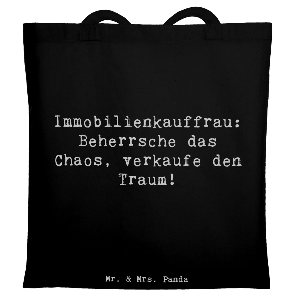 Tote bag Saying Immobilienkauffrau: Beherrsche das Chaos, verkaufe den Traum! Laptoptasche, Stoffbeutel, Tragetasche, Shopper, Badetasche, Einkaufstasche, Tasche, Beuteltasche, Einkaufstüte, Strandtasche, Jutetasche, Schultertasche, Umhängetasche, Beutel, Stofftasche, Jutebeutel, Beruf, Ausbildung, Jubiläum, Abschied, Rente, Kollege, Kollegin, Geschenk, Schenken, Arbeitskollege, Mitarbeiter, Firma, Danke, Dankeschön