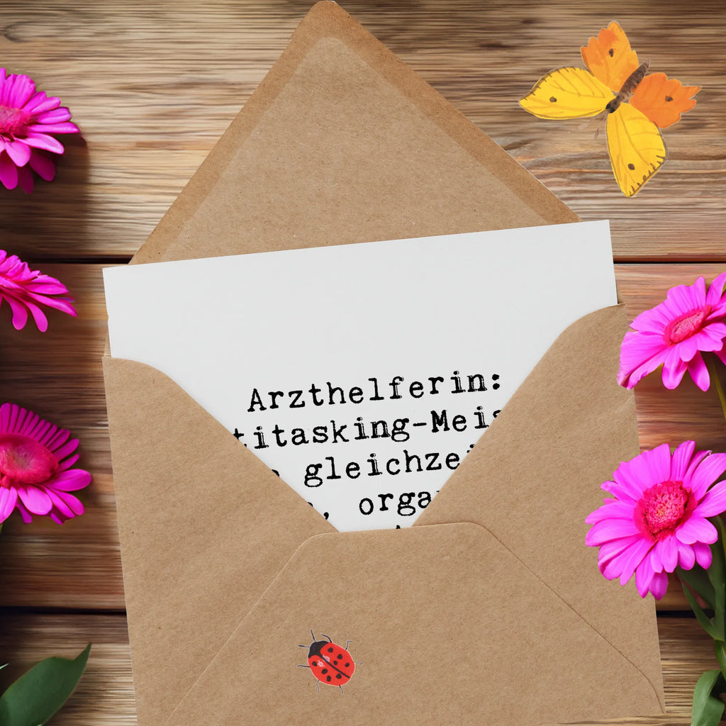 Deluxe Card Saying Arzthelferin: Multitasking-Meister, die gleichzeitig trösten, organisieren und den Arzt bei Laune halten Grußkarte, Hochzeitskarte, Einladungskarte, Hochwertige Grußkarte, Hochwertige Klappkarte, Klappkarte, Geburtstagskarte, Glückwunschkarte, Karte, Beruf, Ausbildung, Jubiläum, Abschied, Rente, Kollege, Kollegin, Geschenk, Schenken, Arbeitskollege, Mitarbeiter, Firma, Danke, Dankeschön