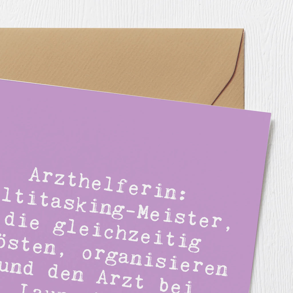 Deluxe Card Saying Arzthelferin: Multitasking-Meister, die gleichzeitig trösten, organisieren und den Arzt bei Laune halten Grußkarte, Hochzeitskarte, Einladungskarte, Hochwertige Grußkarte, Hochwertige Klappkarte, Klappkarte, Geburtstagskarte, Glückwunschkarte, Karte, Beruf, Ausbildung, Jubiläum, Abschied, Rente, Kollege, Kollegin, Geschenk, Schenken, Arbeitskollege, Mitarbeiter, Firma, Danke, Dankeschön
