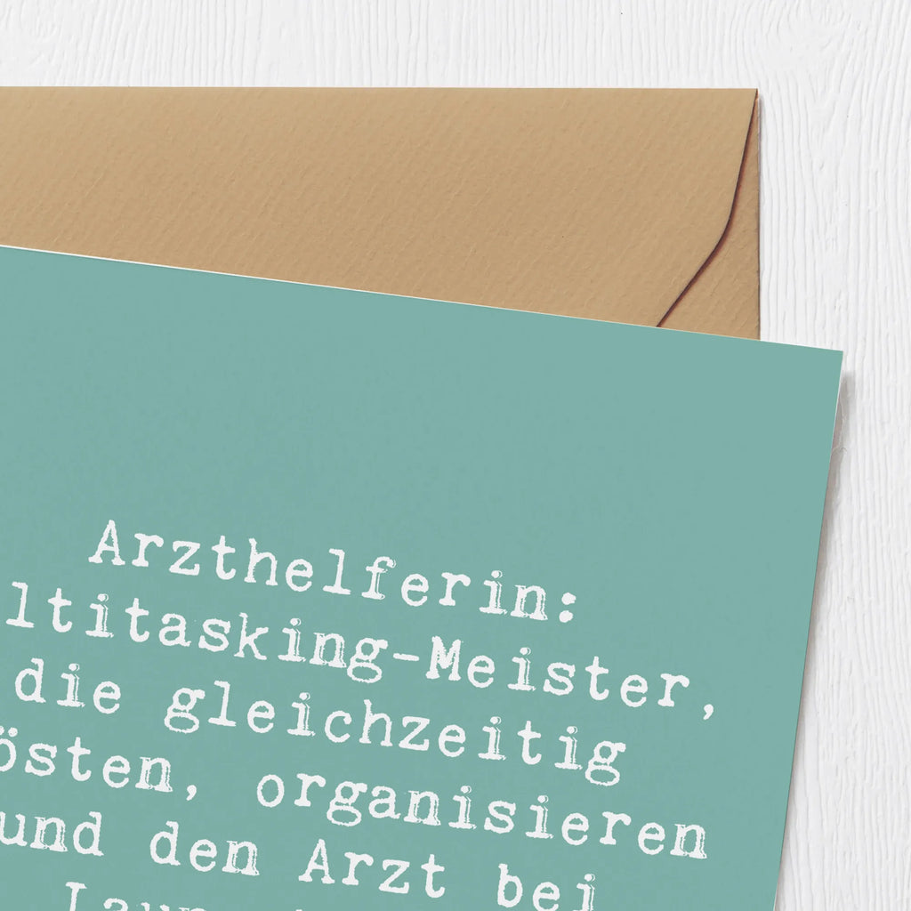 Deluxe Card Saying Arzthelferin: Multitasking-Meister, die gleichzeitig trösten, organisieren und den Arzt bei Laune halten Grußkarte, Hochzeitskarte, Einladungskarte, Hochwertige Grußkarte, Hochwertige Klappkarte, Klappkarte, Geburtstagskarte, Glückwunschkarte, Karte, Beruf, Ausbildung, Jubiläum, Abschied, Rente, Kollege, Kollegin, Geschenk, Schenken, Arbeitskollege, Mitarbeiter, Firma, Danke, Dankeschön