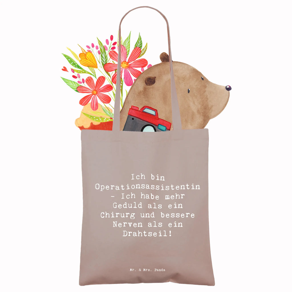 Tote bag Saying Ich bin Operationsassistentin - Ich habe mehr Geduld als ein Chirurg und bessere Nerven als ein Drahtseil! Badetasche, Einkaufstüte, Laptoptasche, Umhängetasche, Tragetasche, Jutetasche, Schultertasche, Beuteltasche, Beutel, Stoffbeutel, Strandtasche, Einkaufstasche, Stofftasche, Shopper, Jutebeutel, Tasche, Beruf, Ausbildung, Jubiläum, Abschied, Rente, Kollege, Kollegin, Geschenk, Schenken, Arbeitskollege, Mitarbeiter, Firma, Danke, Dankeschön