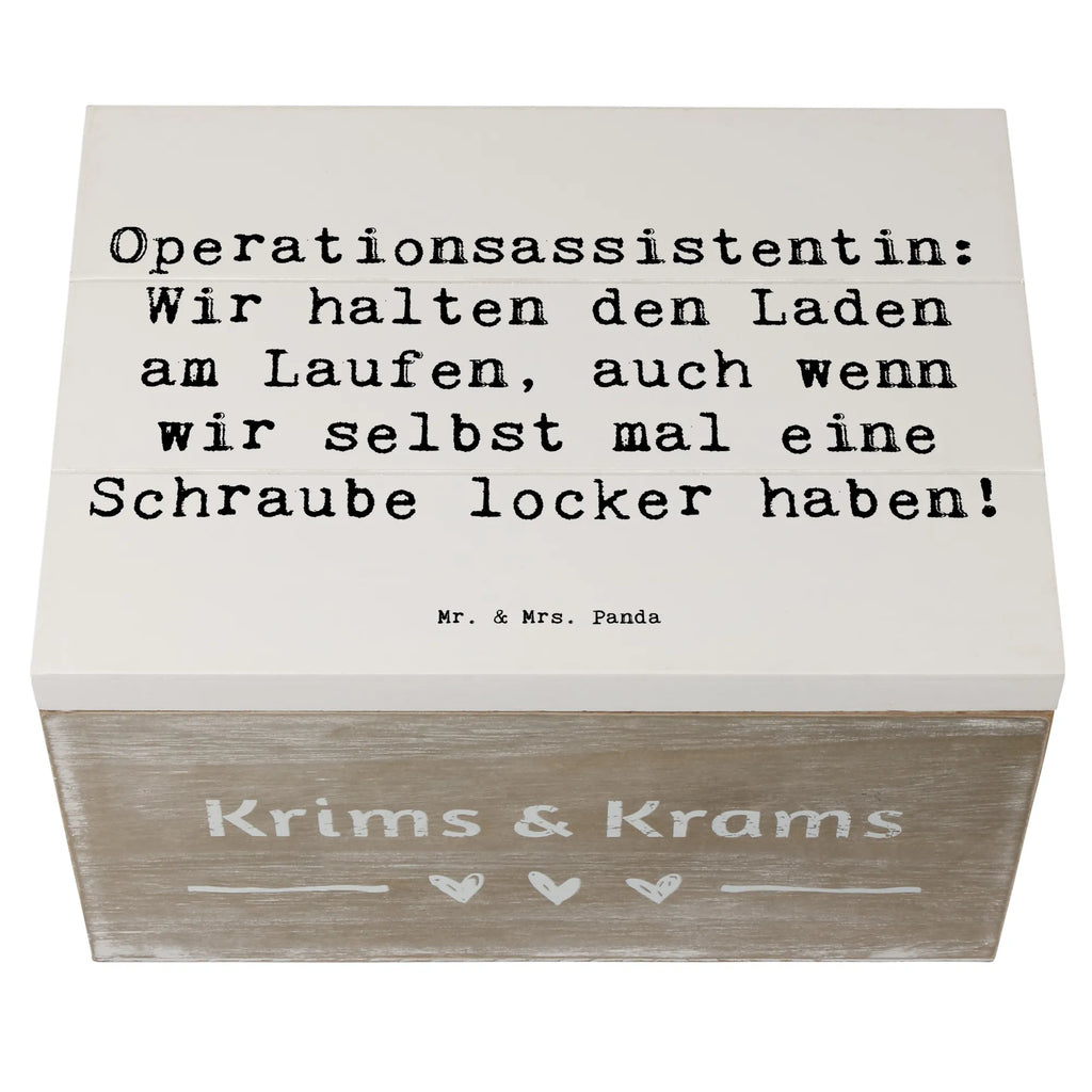 Wooden chest Saying Operationsassistentin: Wir halten den Laden am Laufen, auch wenn wir selbst mal eine Schraube locker haben! XXL, Schatzkiste, Schatulle, Holzkiste, Dekokiste, Truhe, Erinnerungsbox, Kiste, Geschenkdose, Erinnerungskiste, Geschenkbox, Aufbewahrungsbox, Beruf, Ausbildung, Jubiläum, Abschied, Rente, Kollege, Kollegin, Geschenk, Schenken, Arbeitskollege, Mitarbeiter, Firma, Danke, Dankeschön