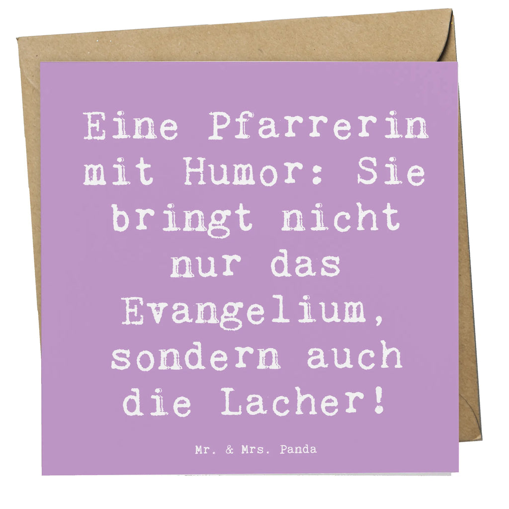 Deluxe Card Saying Eine Pfarrerin mit Humor: Sie bringt nicht nur das Evangelium, sondern auch die Lacher! Hochwertige Grußkarte, Karte, Glückwunschkarte, Hochwertige Klappkarte, Geburtstagskarte, Hochzeitskarte, Klappkarte, Einladungskarte, Grußkarte, Beruf, Ausbildung, Jubiläum, Abschied, Rente, Kollege, Kollegin, Geschenk, Schenken, Arbeitskollege, Mitarbeiter, Firma, Danke, Dankeschön