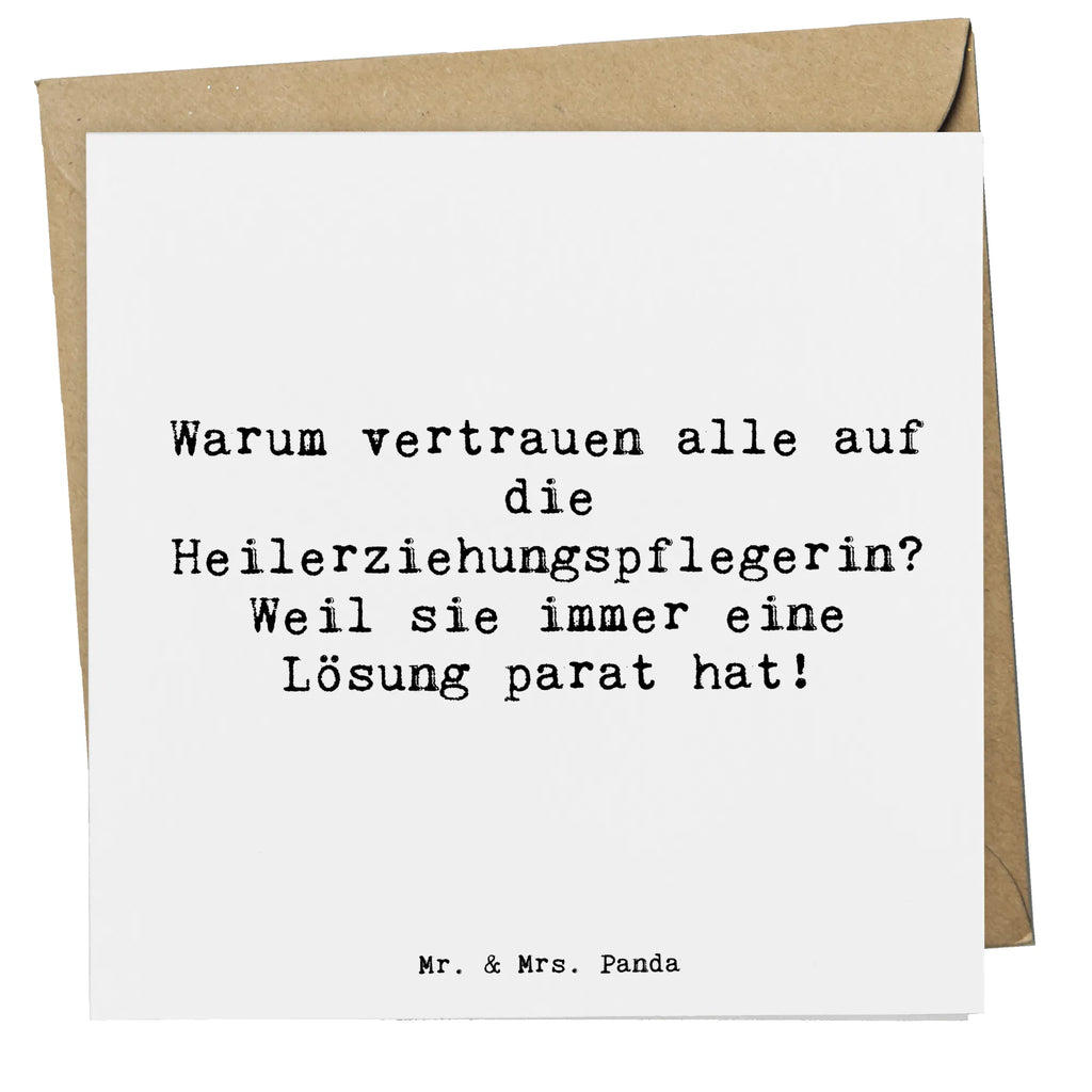 Deluxe Card Saying Warum vertrauen alle auf die Heilerziehungspflegerin? Weil sie immer eine Lösung parat hat! Hochwertige Grußkarte, Hochzeitskarte, Karte, Einladungskarte, Glückwunschkarte, Grußkarte, Klappkarte, Geburtstagskarte, Hochwertige Klappkarte, Beruf, Ausbildung, Jubiläum, Abschied, Rente, Kollege, Kollegin, Geschenk, Schenken, Arbeitskollege, Mitarbeiter, Firma, Danke, Dankeschön