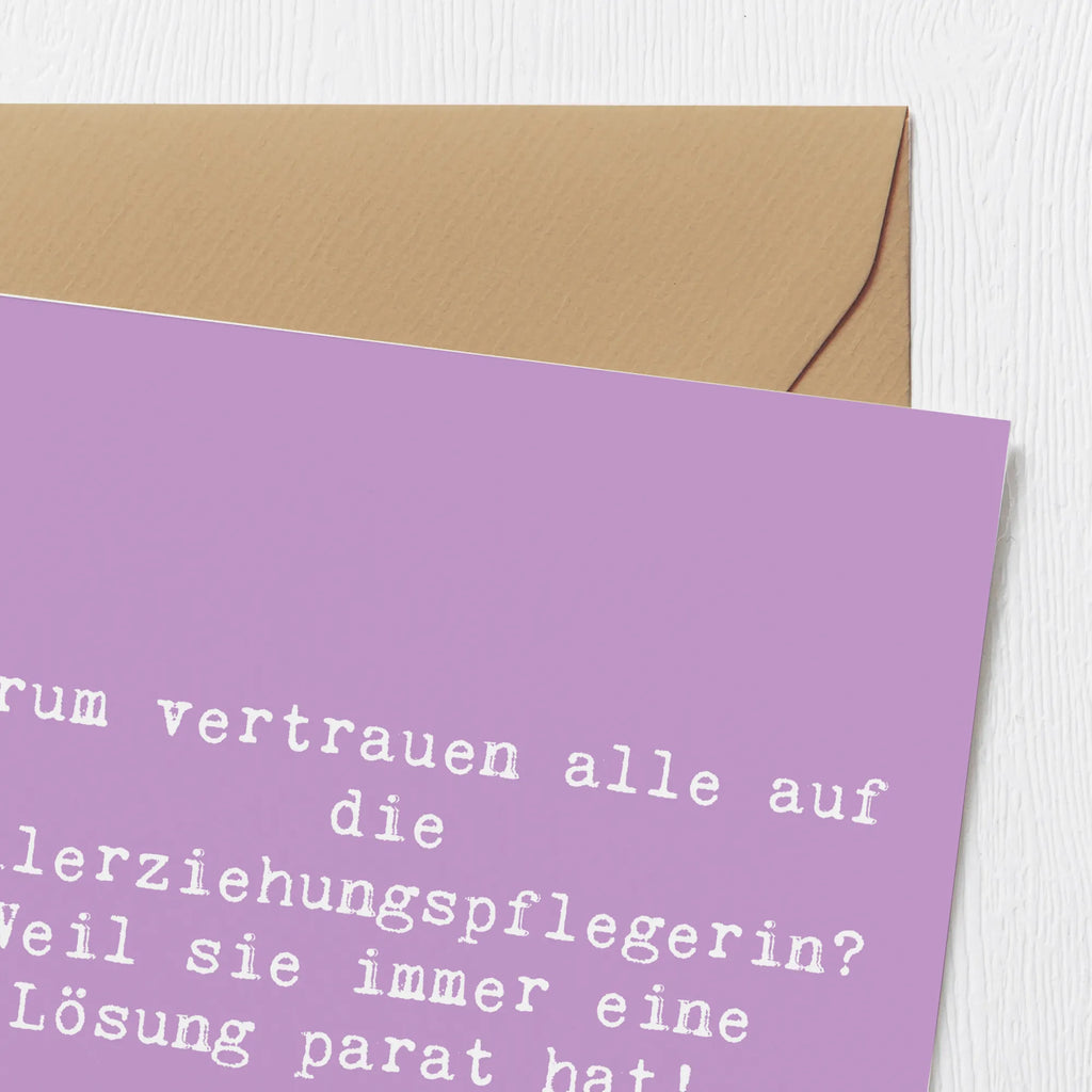 Deluxe Card Saying Warum vertrauen alle auf die Heilerziehungspflegerin? Weil sie immer eine Lösung parat hat! Hochwertige Grußkarte, Hochzeitskarte, Karte, Einladungskarte, Glückwunschkarte, Grußkarte, Klappkarte, Geburtstagskarte, Hochwertige Klappkarte, Beruf, Ausbildung, Jubiläum, Abschied, Rente, Kollege, Kollegin, Geschenk, Schenken, Arbeitskollege, Mitarbeiter, Firma, Danke, Dankeschön