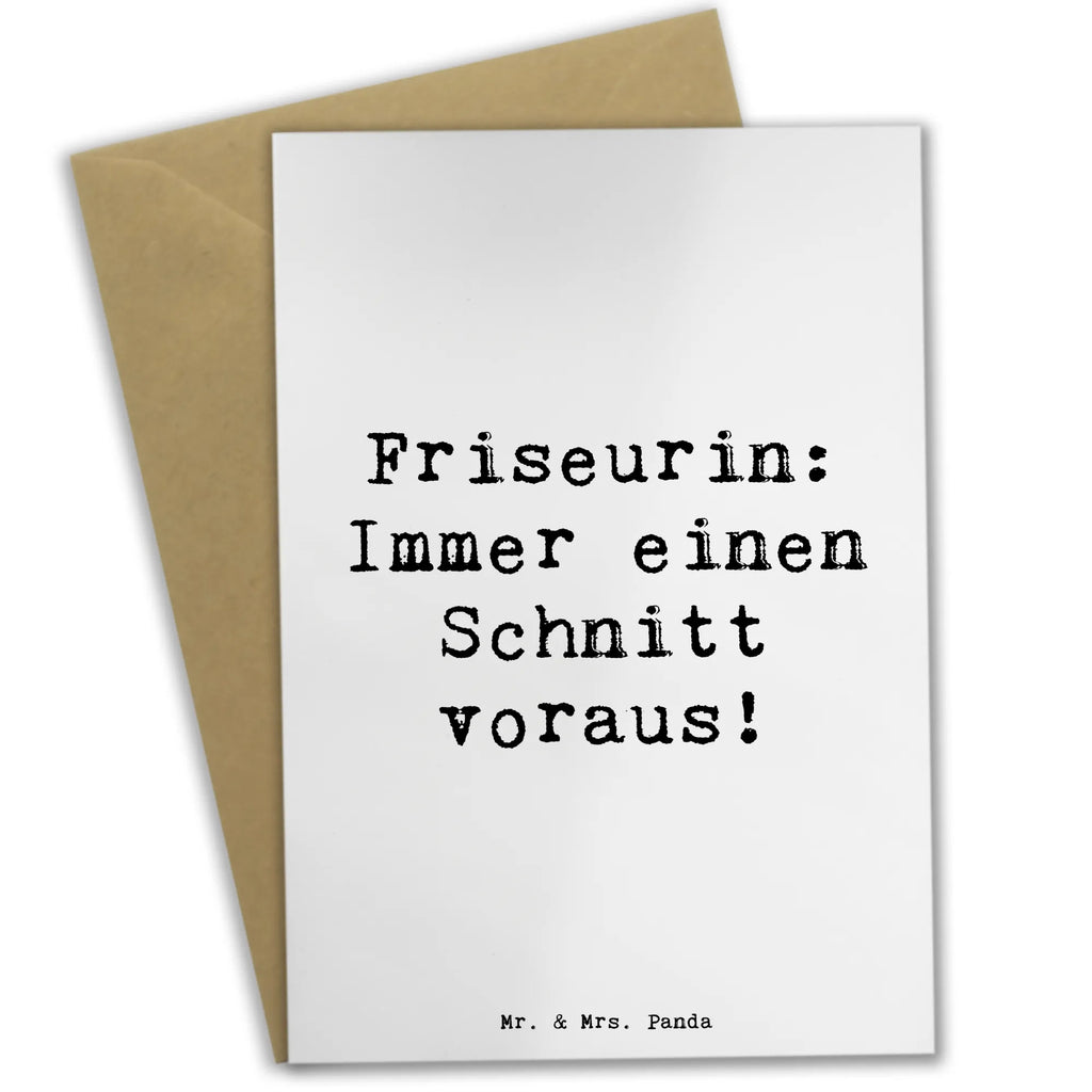 Greetings card Saying Friseurin: Immer einen Schnitt voraus! Grußkarte, Einladungskarte, Ansichtskarten, Klappkarte, Glückwunschkarte, Hochzeitskarte, Karte, Geburtstagskarte, Beruf, Ausbildung, Jubiläum, Abschied, Rente, Kollege, Kollegin, Geschenk, Schenken, Arbeitskollege, Mitarbeiter, Firma, Danke, Dankeschön