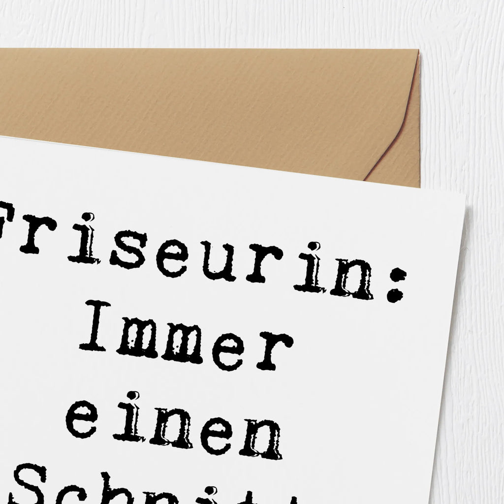 Deluxe Karte Spruch Friseurin Kunst Einladungskarte, Klappkarte, Hochwertige Klappkarte, Grußkarte, Karte, Hochwertige Grußkarte, Glückwunschkarte, Hochzeitskarte, Geburtstagskarte, Beruf, Ausbildung, Jubiläum, Abschied, Rente, Kollege, Kollegin, Geschenk, Schenken, Arbeitskollege, Mitarbeiter, Firma, Danke, Dankeschön