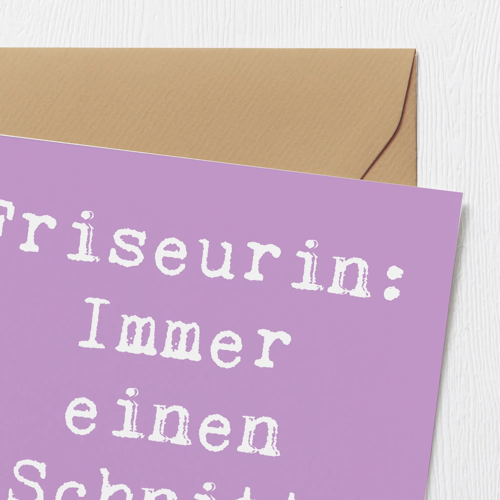 Deluxe Karte Spruch Friseurin Kunst Einladungskarte, Klappkarte, Hochwertige Klappkarte, Grußkarte, Karte, Hochwertige Grußkarte, Glückwunschkarte, Hochzeitskarte, Geburtstagskarte, Beruf, Ausbildung, Jubiläum, Abschied, Rente, Kollege, Kollegin, Geschenk, Schenken, Arbeitskollege, Mitarbeiter, Firma, Danke, Dankeschön
