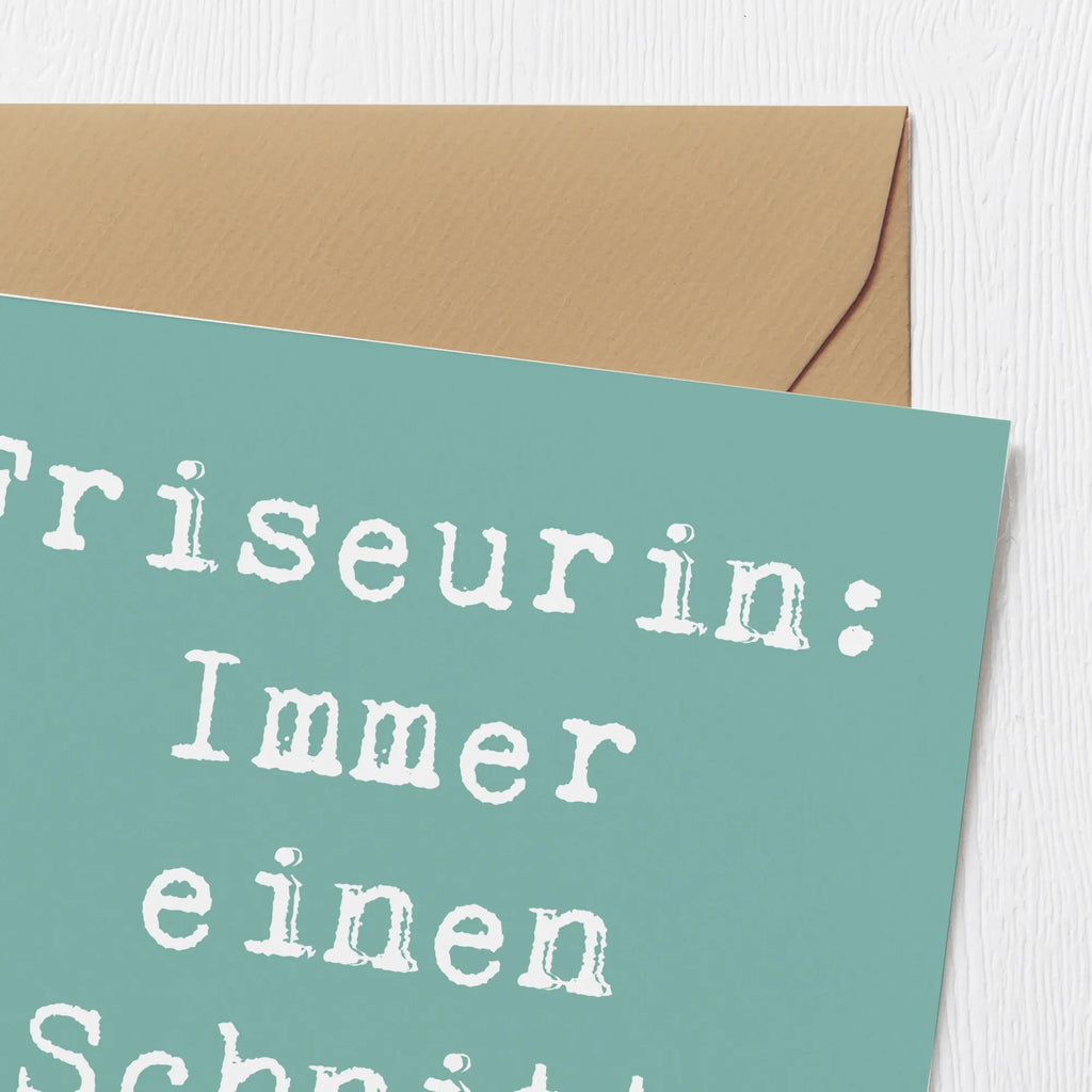 Deluxe Karte Spruch Friseurin Kunst Einladungskarte, Klappkarte, Hochwertige Klappkarte, Grußkarte, Karte, Hochwertige Grußkarte, Glückwunschkarte, Hochzeitskarte, Geburtstagskarte, Beruf, Ausbildung, Jubiläum, Abschied, Rente, Kollege, Kollegin, Geschenk, Schenken, Arbeitskollege, Mitarbeiter, Firma, Danke, Dankeschön