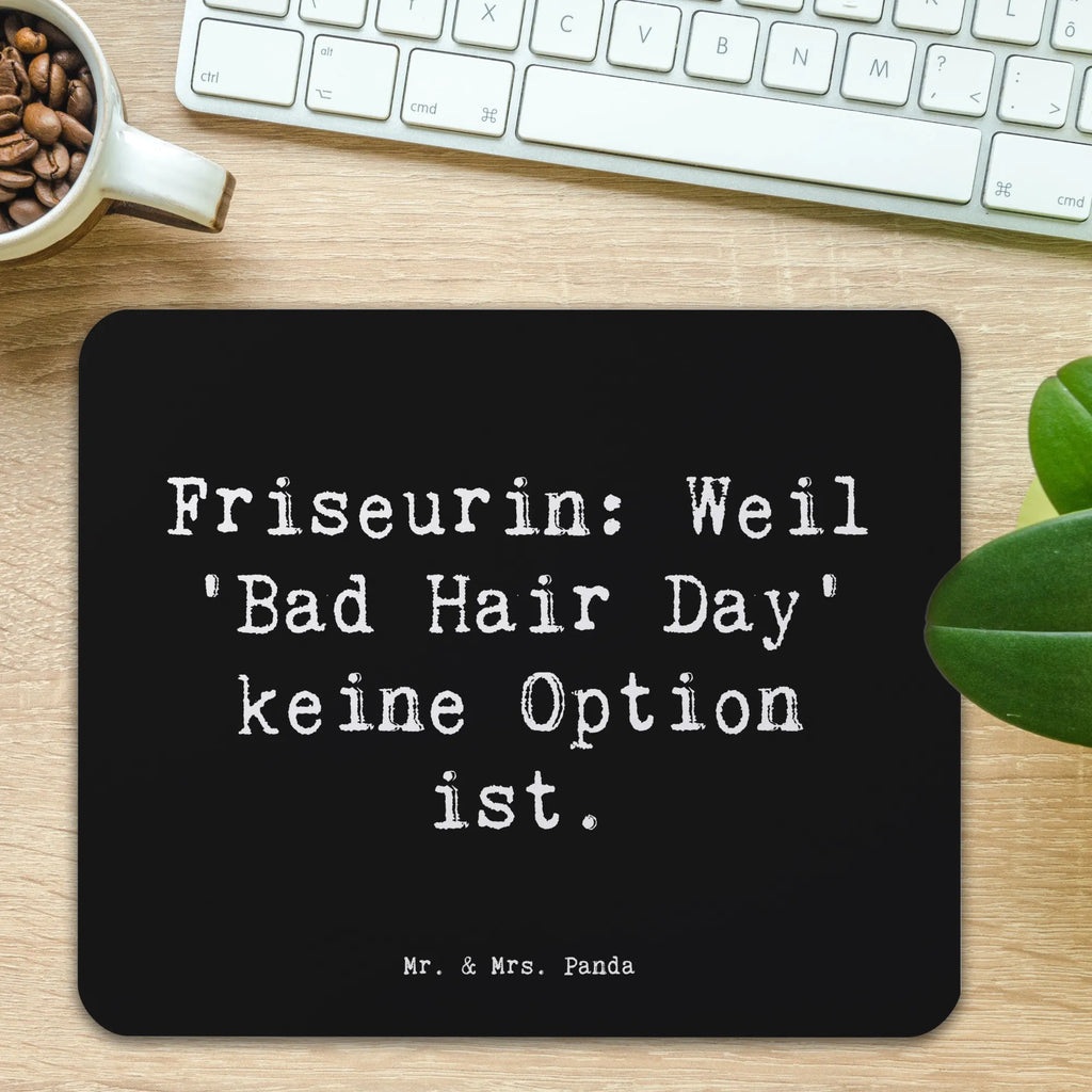 Mouse mat Saying Friseurin: Weil 'Bad Hair Day' keine Option ist. Mauspad Büro, Büroausstattung, PC Zubehör, Einzigartiges Mauspad, Mousepad, Arbeitszimmer, Designer Mauspad, Mausunterlage, Mauspad, Computer zubehör, Beruf, Ausbildung, Jubiläum, Abschied, Rente, Kollege, Kollegin, Geschenk, Schenken, Arbeitskollege, Mitarbeiter, Firma, Danke, Dankeschön