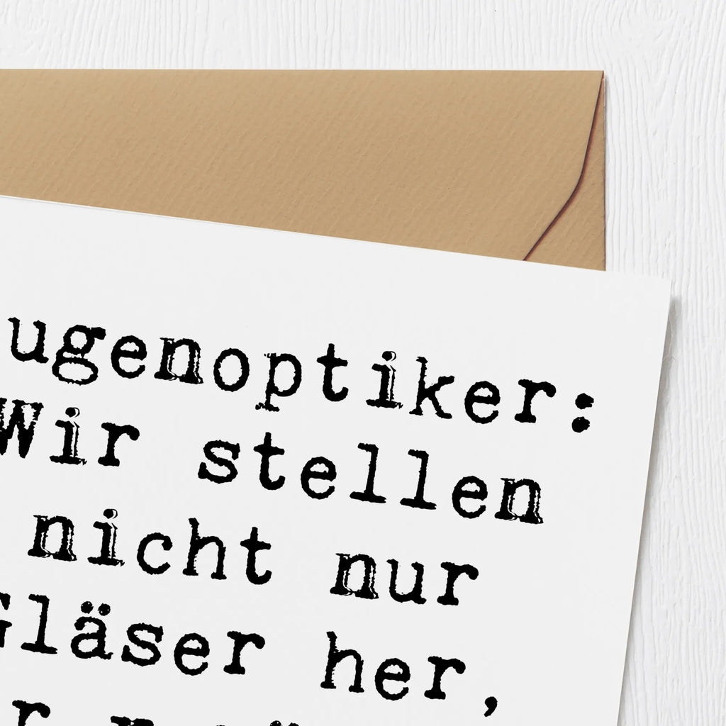 Deluxe Karte Spruch Augenoptiker Sichtweise Karte, Einladungskarte, Geburtstagskarte, Glückwunschkarte, Hochzeitskarte, Grußkarte, Hochwertige Grußkarte, Klappkarte, Hochwertige Klappkarte, Beruf, Ausbildung, Jubiläum, Abschied, Rente, Kollege, Kollegin, Geschenk, Schenken, Arbeitskollege, Mitarbeiter, Firma, Danke, Dankeschön