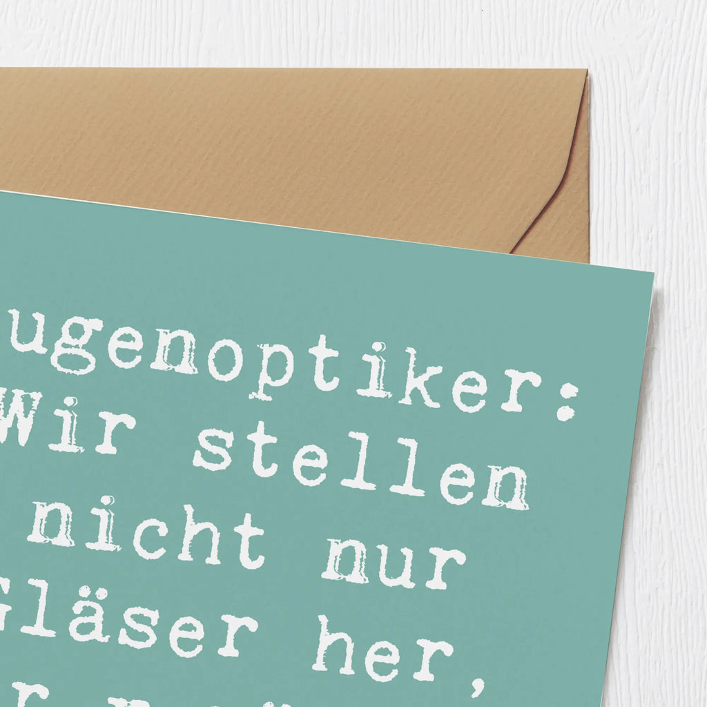 Deluxe Karte Spruch Augenoptiker Sichtweise Karte, Einladungskarte, Geburtstagskarte, Glückwunschkarte, Hochzeitskarte, Grußkarte, Hochwertige Grußkarte, Klappkarte, Hochwertige Klappkarte, Beruf, Ausbildung, Jubiläum, Abschied, Rente, Kollege, Kollegin, Geschenk, Schenken, Arbeitskollege, Mitarbeiter, Firma, Danke, Dankeschön