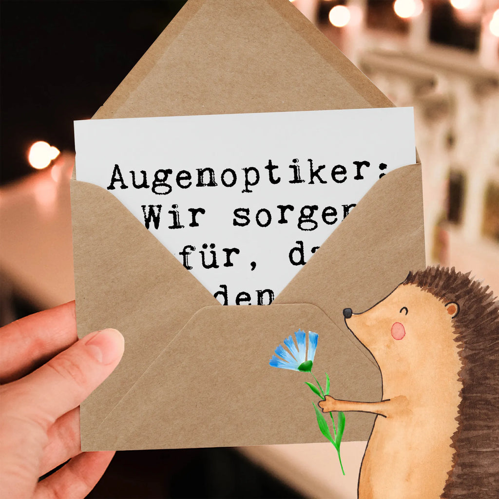 Deluxe Card Saying Augenoptiker: Wir sorgen dafür, dass Sie den Wald vor lauter Bäumen sehen! Geburtstagskarte, Karte, Hochwertige Grußkarte, Klappkarte, Grußkarte, Glückwunschkarte, Hochzeitskarte, Hochwertige Klappkarte, Einladungskarte, Beruf, Ausbildung, Jubiläum, Abschied, Rente, Kollege, Kollegin, Geschenk, Schenken, Arbeitskollege, Mitarbeiter, Firma, Danke, Dankeschön
