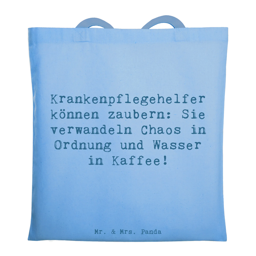 Tote bag Saying Krankenpflegehelfer können zaubern: Sie verwandeln Chaos in Ordnung und Wasser in Kaffee! Einkaufstasche, Tragetasche, Tasche, Einkaufstüte, Jutetasche, Schultertasche, Stoffbeutel, Beuteltasche, Jutebeutel, Strandtasche, Shopper, Beutel, Stofftasche, Umhängetasche, Laptoptasche, Badetasche, Beruf, Ausbildung, Jubiläum, Abschied, Rente, Kollege, Kollegin, Geschenk, Schenken, Arbeitskollege, Mitarbeiter, Firma, Danke, Dankeschön