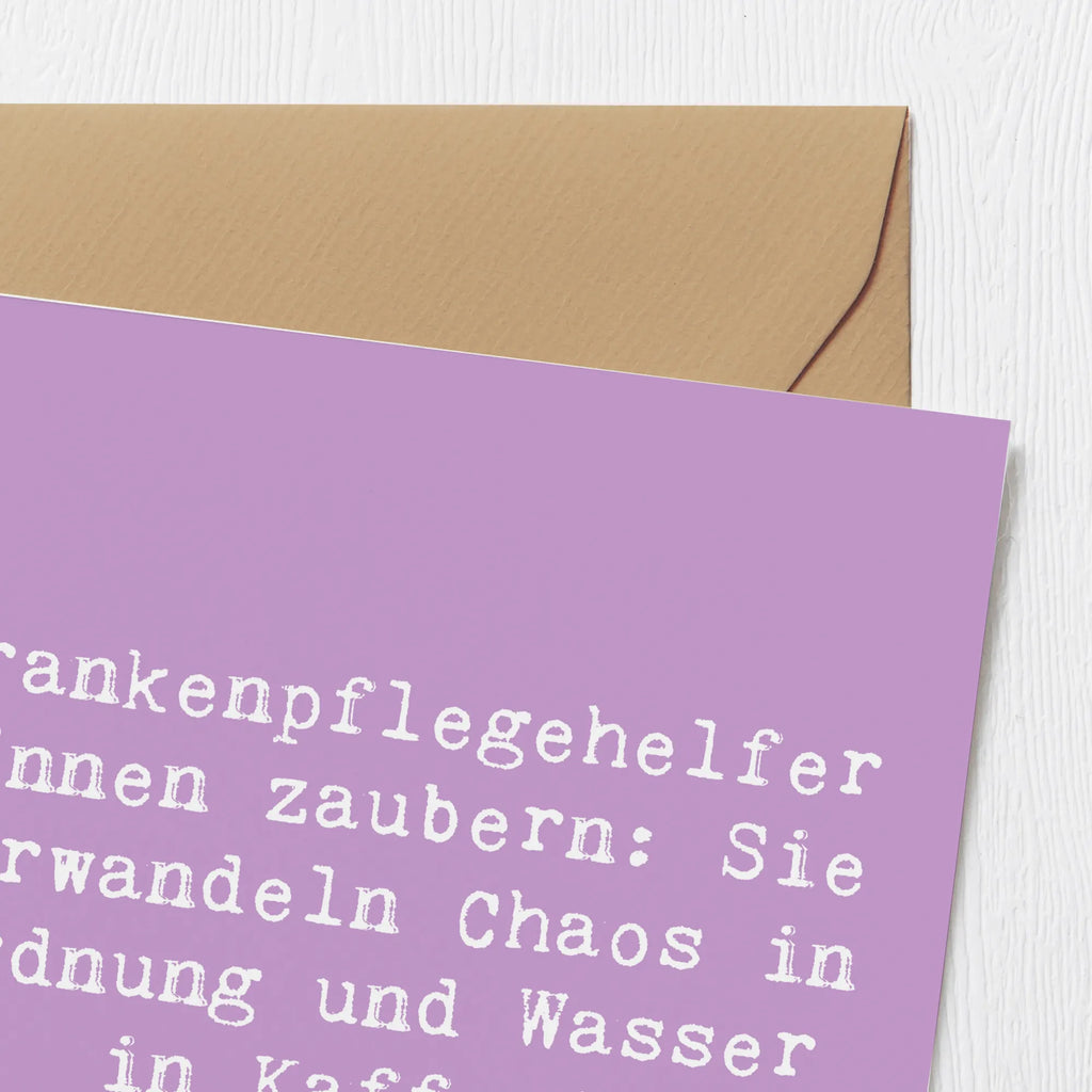 Deluxe Karte Spruch Krankenpflegehelfer Zauberer Karte, Klappkarte, Glückwunschkarte, Hochwertige Grußkarte, Grußkarte, Einladungskarte, Hochzeitskarte, Geburtstagskarte, Hochwertige Klappkarte, Beruf, Ausbildung, Jubiläum, Abschied, Rente, Kollege, Kollegin, Geschenk, Schenken, Arbeitskollege, Mitarbeiter, Firma, Danke, Dankeschön