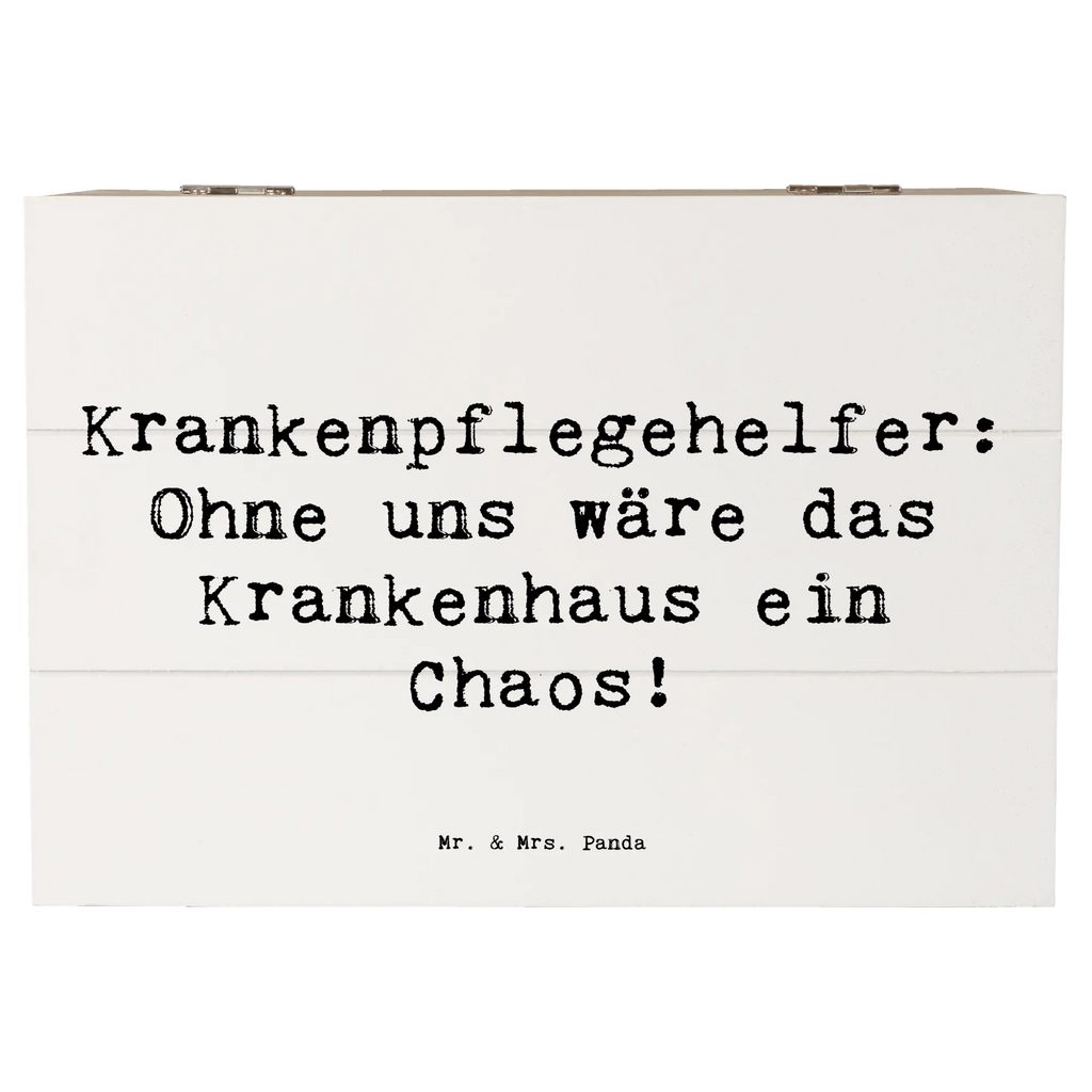 Wooden chest Saying Krankenpflegehelfer: Ohne uns wäre das Krankenhaus ein Chaos! Schatulle, Erinnerungsbox, Geschenkdose, Truhe, Dekokiste, Schatzkiste, XXL, Holzkiste, Geschenkbox, Kiste, Aufbewahrungsbox, Erinnerungskiste, Beruf, Ausbildung, Jubiläum, Abschied, Rente, Kollege, Kollegin, Geschenk, Schenken, Arbeitskollege, Mitarbeiter, Firma, Danke, Dankeschön
