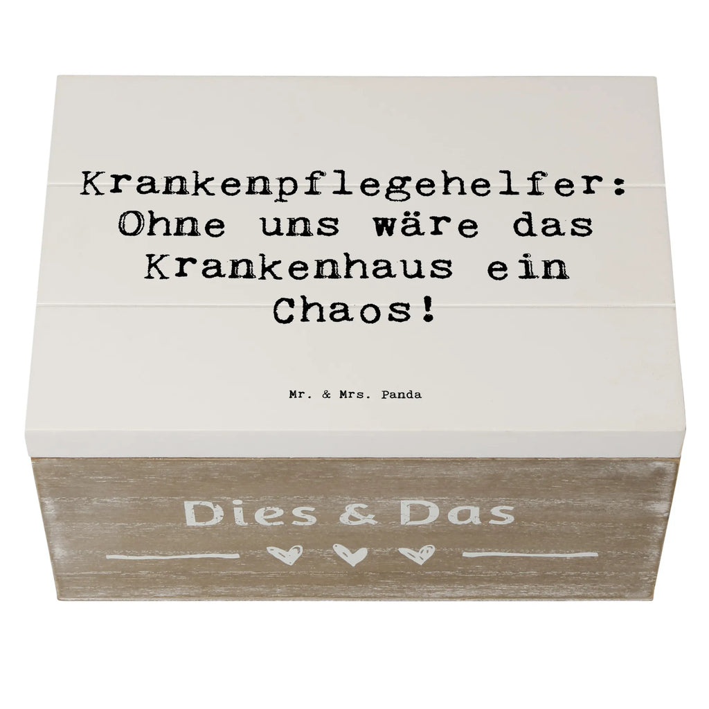 Wooden chest Saying Krankenpflegehelfer: Ohne uns wäre das Krankenhaus ein Chaos! Schatulle, Erinnerungsbox, Geschenkdose, Truhe, Dekokiste, Schatzkiste, XXL, Holzkiste, Geschenkbox, Kiste, Aufbewahrungsbox, Erinnerungskiste, Beruf, Ausbildung, Jubiläum, Abschied, Rente, Kollege, Kollegin, Geschenk, Schenken, Arbeitskollege, Mitarbeiter, Firma, Danke, Dankeschön