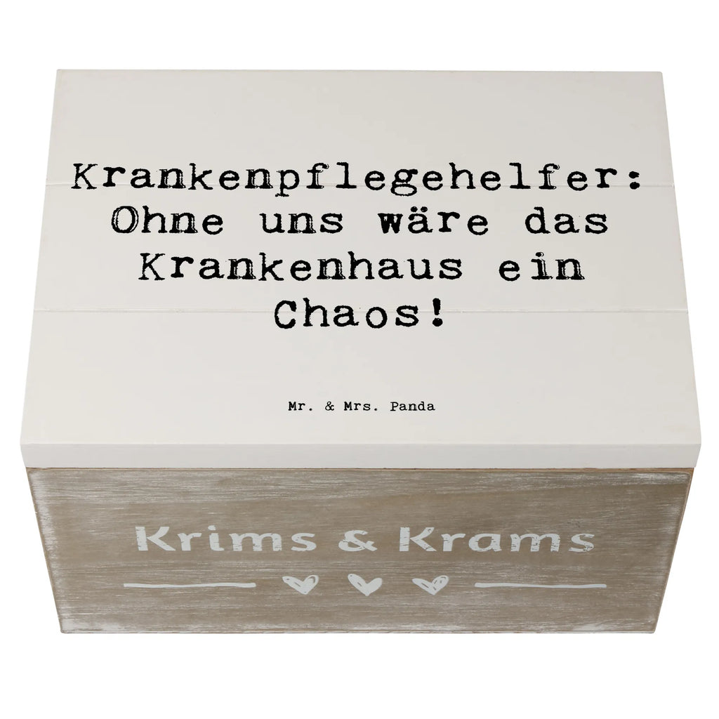 Wooden chest Saying Krankenpflegehelfer: Ohne uns wäre das Krankenhaus ein Chaos! Schatulle, Erinnerungsbox, Geschenkdose, Truhe, Dekokiste, Schatzkiste, XXL, Holzkiste, Geschenkbox, Kiste, Aufbewahrungsbox, Erinnerungskiste, Beruf, Ausbildung, Jubiläum, Abschied, Rente, Kollege, Kollegin, Geschenk, Schenken, Arbeitskollege, Mitarbeiter, Firma, Danke, Dankeschön