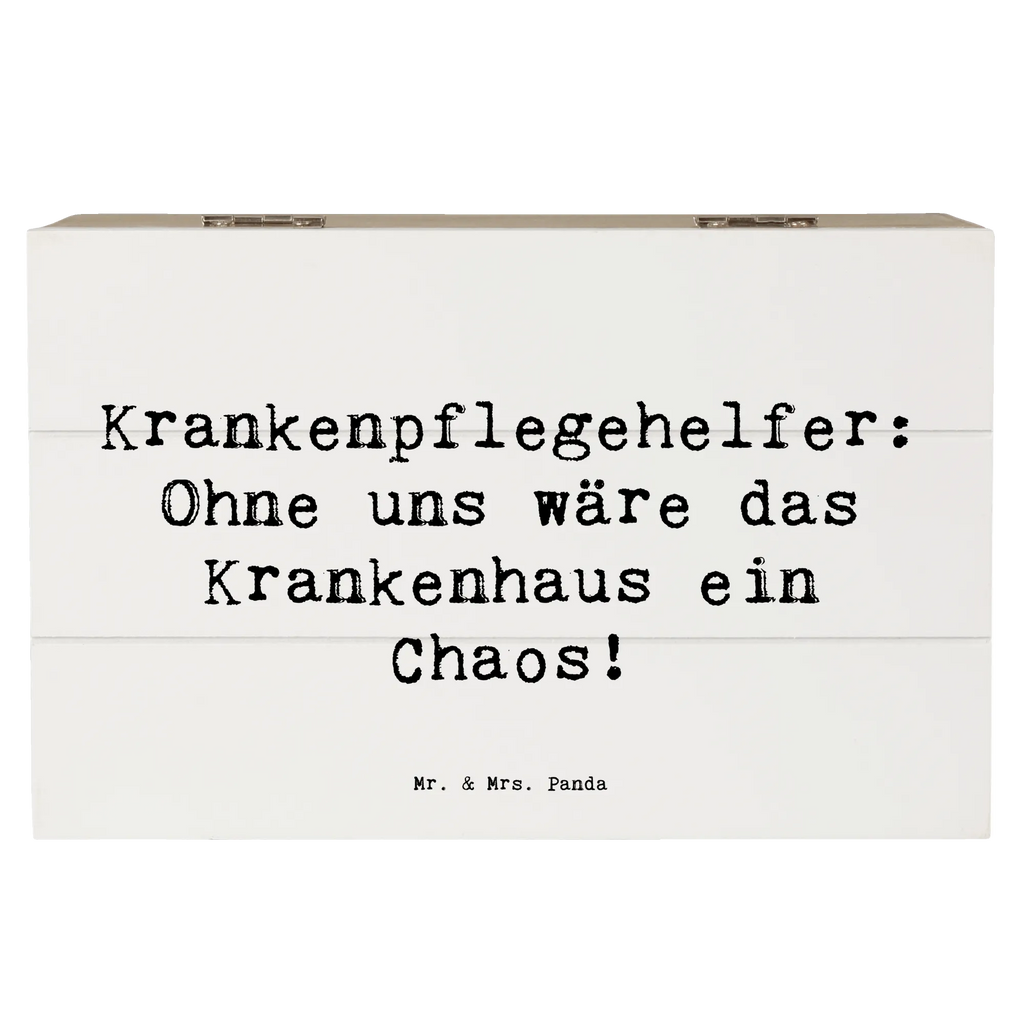 Wooden chest Saying Krankenpflegehelfer: Ohne uns wäre das Krankenhaus ein Chaos! Schatulle, Erinnerungsbox, Geschenkdose, Truhe, Dekokiste, Schatzkiste, XXL, Holzkiste, Geschenkbox, Kiste, Aufbewahrungsbox, Erinnerungskiste, Beruf, Ausbildung, Jubiläum, Abschied, Rente, Kollege, Kollegin, Geschenk, Schenken, Arbeitskollege, Mitarbeiter, Firma, Danke, Dankeschön