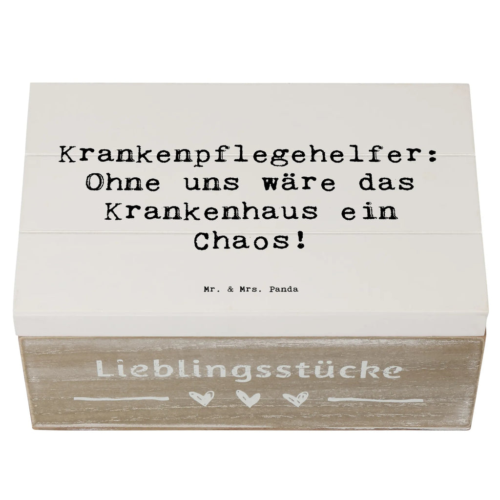 Wooden chest Saying Krankenpflegehelfer: Ohne uns wäre das Krankenhaus ein Chaos! Schatulle, Erinnerungsbox, Geschenkdose, Truhe, Dekokiste, Schatzkiste, XXL, Holzkiste, Geschenkbox, Kiste, Aufbewahrungsbox, Erinnerungskiste, Beruf, Ausbildung, Jubiläum, Abschied, Rente, Kollege, Kollegin, Geschenk, Schenken, Arbeitskollege, Mitarbeiter, Firma, Danke, Dankeschön