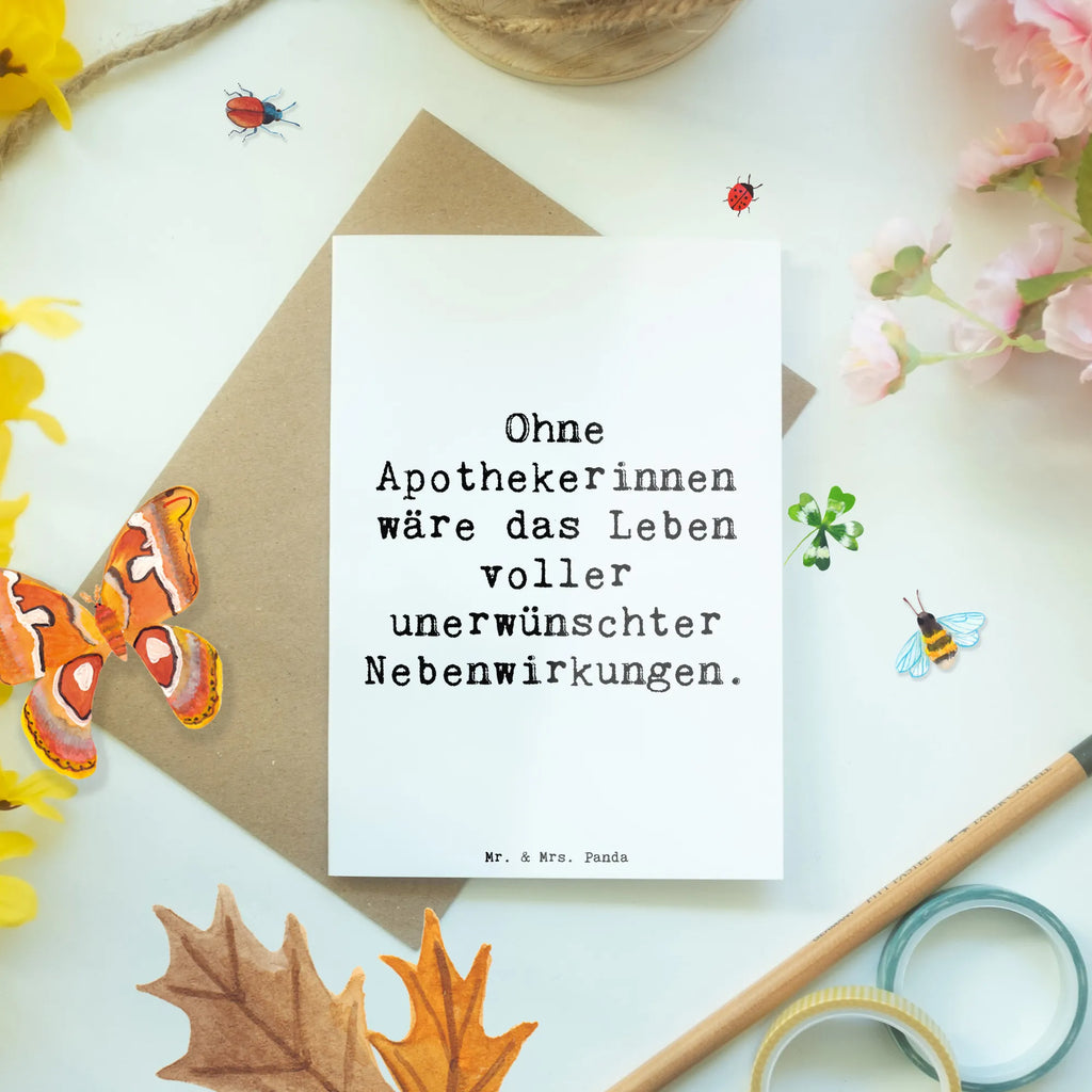 Greetings card Saying Ohne Apothekerinnen wäre das Leben voller unerwünschter Nebenwirkungen. Hochzeitskarte, Klappkarte, Ansichtskarten, Karte, Einladungskarte, Grußkarte, Geburtstagskarte, Glückwunschkarte, Beruf, Ausbildung, Jubiläum, Abschied, Rente, Kollege, Kollegin, Geschenk, Schenken, Arbeitskollege, Mitarbeiter, Firma, Danke, Dankeschön