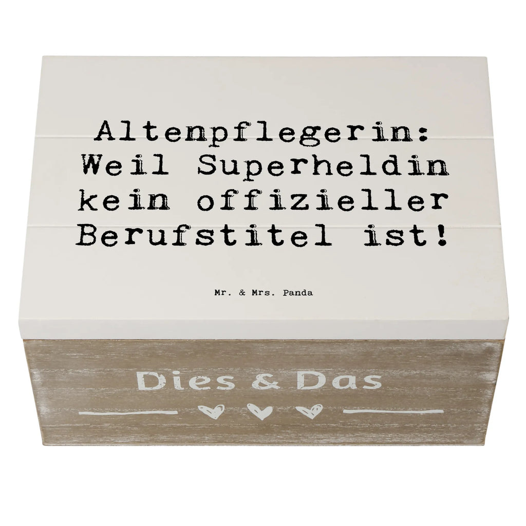 Wooden chest Saying Altenpflegerin: Weil Superheldin kein offizieller Berufstitel ist! Schatzkiste, Truhe, XXL, Dekokiste, Erinnerungsbox, Erinnerungskiste, Schatulle, Holzkiste, Geschenkbox, Kiste, Geschenkdose, Aufbewahrungsbox, Beruf, Ausbildung, Jubiläum, Abschied, Rente, Kollege, Kollegin, Geschenk, Schenken, Arbeitskollege, Mitarbeiter, Firma, Danke, Dankeschön