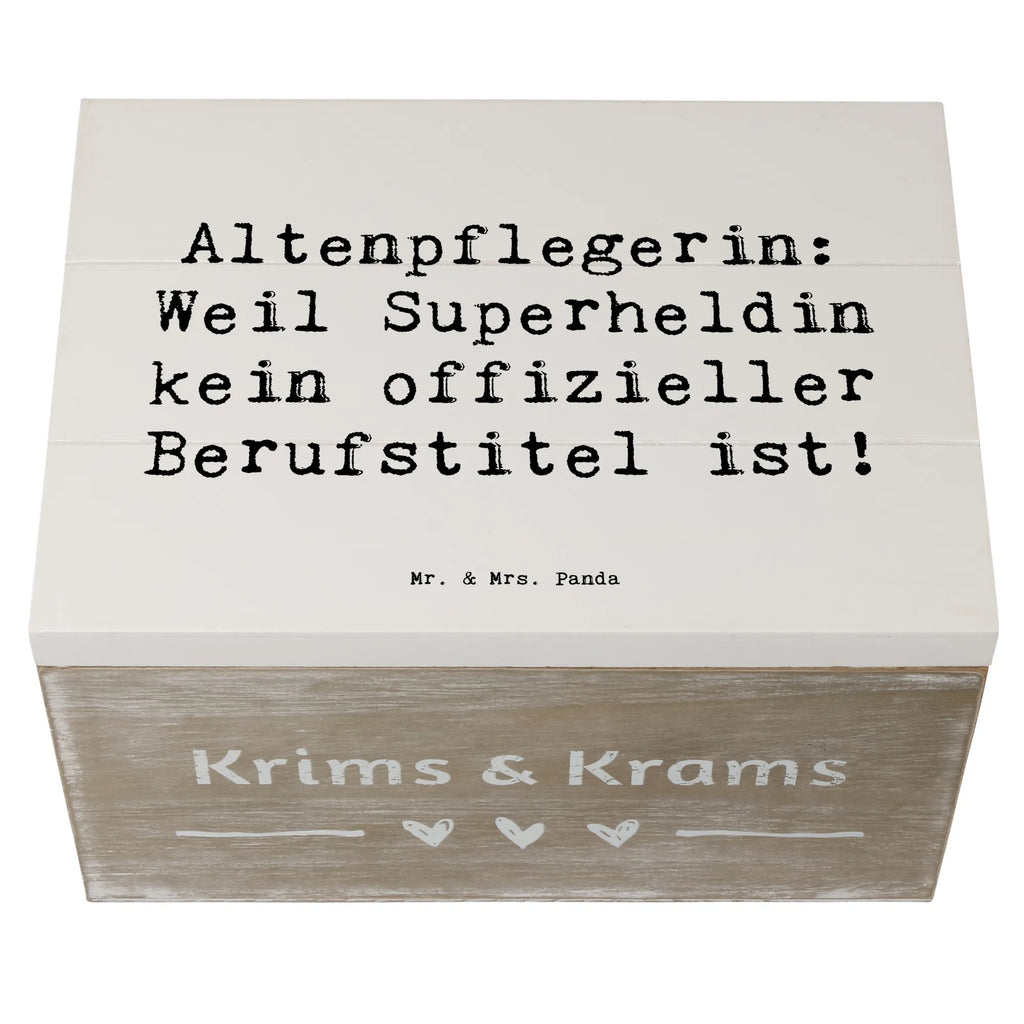 Wooden chest Saying Altenpflegerin: Weil Superheldin kein offizieller Berufstitel ist! Schatzkiste, Truhe, XXL, Dekokiste, Erinnerungsbox, Erinnerungskiste, Schatulle, Holzkiste, Geschenkbox, Kiste, Geschenkdose, Aufbewahrungsbox, Beruf, Ausbildung, Jubiläum, Abschied, Rente, Kollege, Kollegin, Geschenk, Schenken, Arbeitskollege, Mitarbeiter, Firma, Danke, Dankeschön