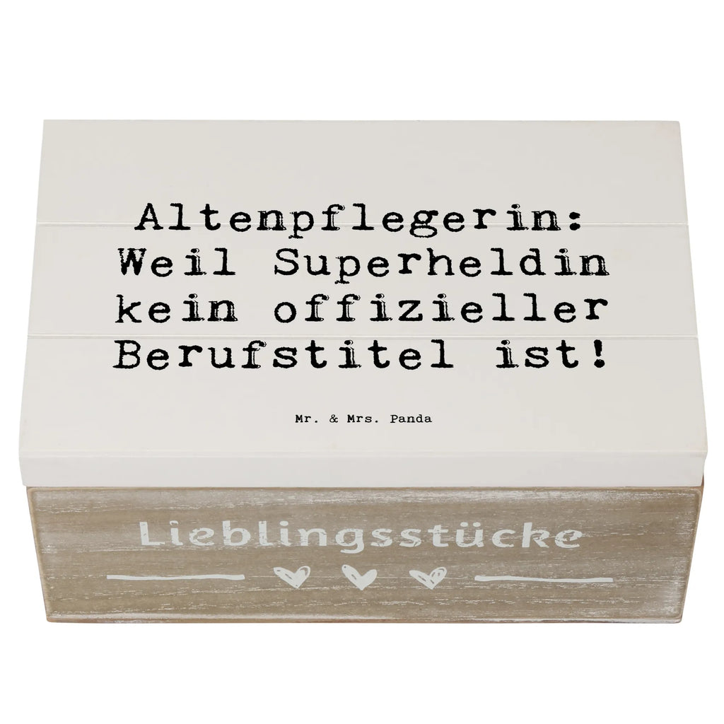 Wooden chest Saying Altenpflegerin: Weil Superheldin kein offizieller Berufstitel ist! Schatzkiste, Truhe, XXL, Dekokiste, Erinnerungsbox, Erinnerungskiste, Schatulle, Holzkiste, Geschenkbox, Kiste, Geschenkdose, Aufbewahrungsbox, Beruf, Ausbildung, Jubiläum, Abschied, Rente, Kollege, Kollegin, Geschenk, Schenken, Arbeitskollege, Mitarbeiter, Firma, Danke, Dankeschön