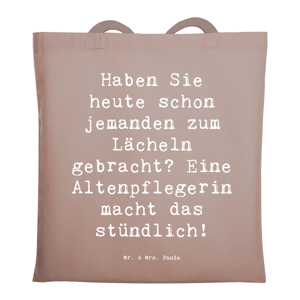 Tote bag Saying Haben Sie heute schon jemanden zum Lächeln gebracht? Eine Altenpflegerin macht das stündlich! schultertasche baumwolle, Einkaufsbeutel, Tasche, Laptoptasche, festival tasche, Baumwoll-Tragetasche, dokumententasche, Jutebeutel, Baumwollbeutel, festivaltasche, Strandtasche, tragbeutel, Tote Bag, Alltagstasche, campus tasche, Baumwoll-Shopper, Shopper, Tüte, Freizeittasche, henkeltasche baumwolle, Henkeltasche, umhängetasche baumwolle, Uni Tasche, Unitasche, Schultasche, baumwoll shopper, stofftasche baumwolle, tasche baumwolle, schulterbeutel, Einkaufstüte, Schulbeutel, einkaufsshopper, beutel baumwolle, textilbeutel, canvas tasche, Einkaufstasche, umhängebeutel, einkaufstasche baumwolle, totebag, Büchertasche, Schultertasche, Stoff-Tragetasche, Jutetasche, Tragetasche, Baumwolltasche, Umhängetasche, Stoffbeutel, stoff shopper, tragetasche baumwolle, studententasche, universaltasche, Stofftasche, textiltasche, Shopping Tasche, freizeitbeutel, Beutel, Jubiläum, Dankeschön, Geschenk, Firma, Kollege, Kollegin, Danke, Arbeitskollege, Ausbildung, Abschied, Rente, Beruf, Mitarbeiter, Schenken