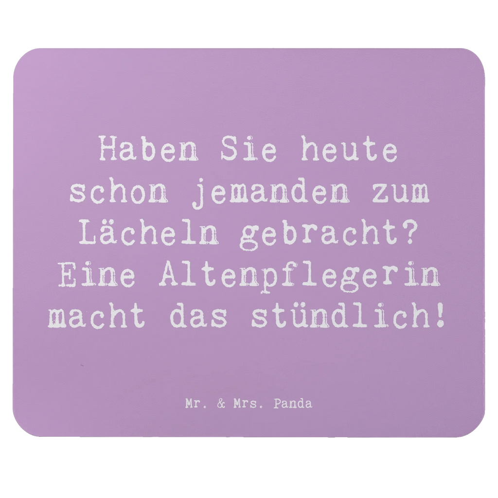 Mouse mat Saying Haben Sie heute schon jemanden zum Lächeln gebracht? Eine Altenpflegerin macht das stündlich! Designer Mauspad, Mousepad, Mauspad, Büroausstattung, Mauspad Büro, Mausunterlage, PC Zubehör, Computer zubehör, Einzigartiges Mauspad, Arbeitszimmer, Beruf, Ausbildung, Jubiläum, Abschied, Rente, Kollege, Kollegin, Geschenk, Schenken, Arbeitskollege, Mitarbeiter, Firma, Danke, Dankeschön