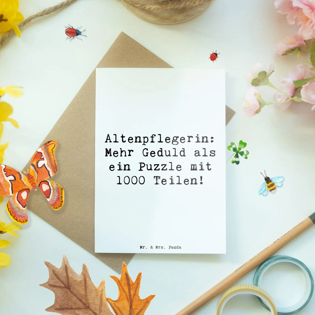 Grußkarte Spruch Altenpflegerin Geduld Geburtstagskarte, Hochzeitskarte, Karte, Grußkarte, Glückwunschkarte, Ansichtskarten, Klappkarte, Einladungskarte, Beruf, Ausbildung, Jubiläum, Abschied, Rente, Kollege, Kollegin, Geschenk, Schenken, Arbeitskollege, Mitarbeiter, Firma, Danke, Dankeschön