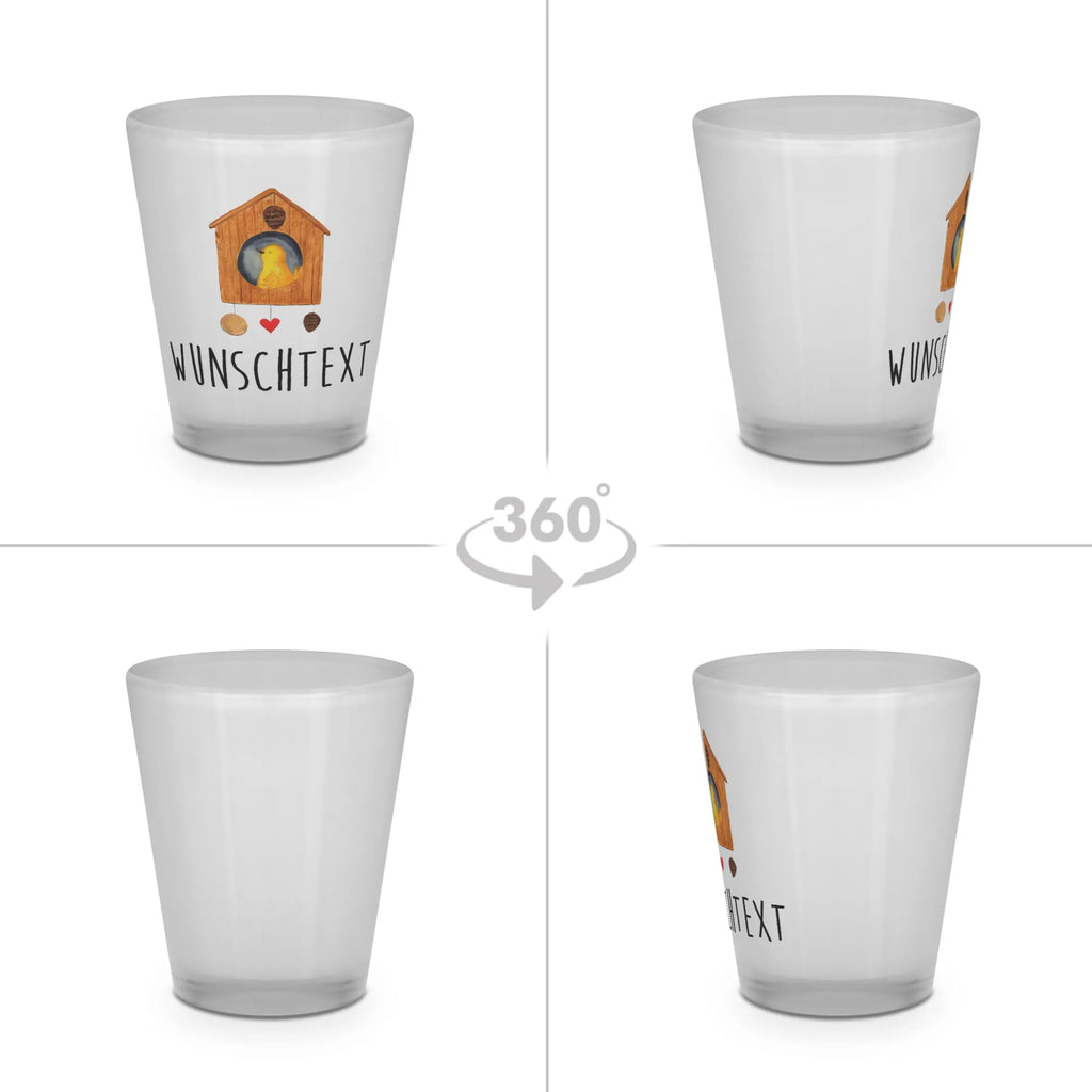Personalised Shot Glass Bird House small animals, cute, funny, cute animal motives, hand drawn, small world, funny sayings, good mood, happy, gifts, gift ideas, special gifts, animal lover, card, apartment, nest, family, birdhouse, our house, birds, house, home, castle, Bird, home sweet home, favorite place