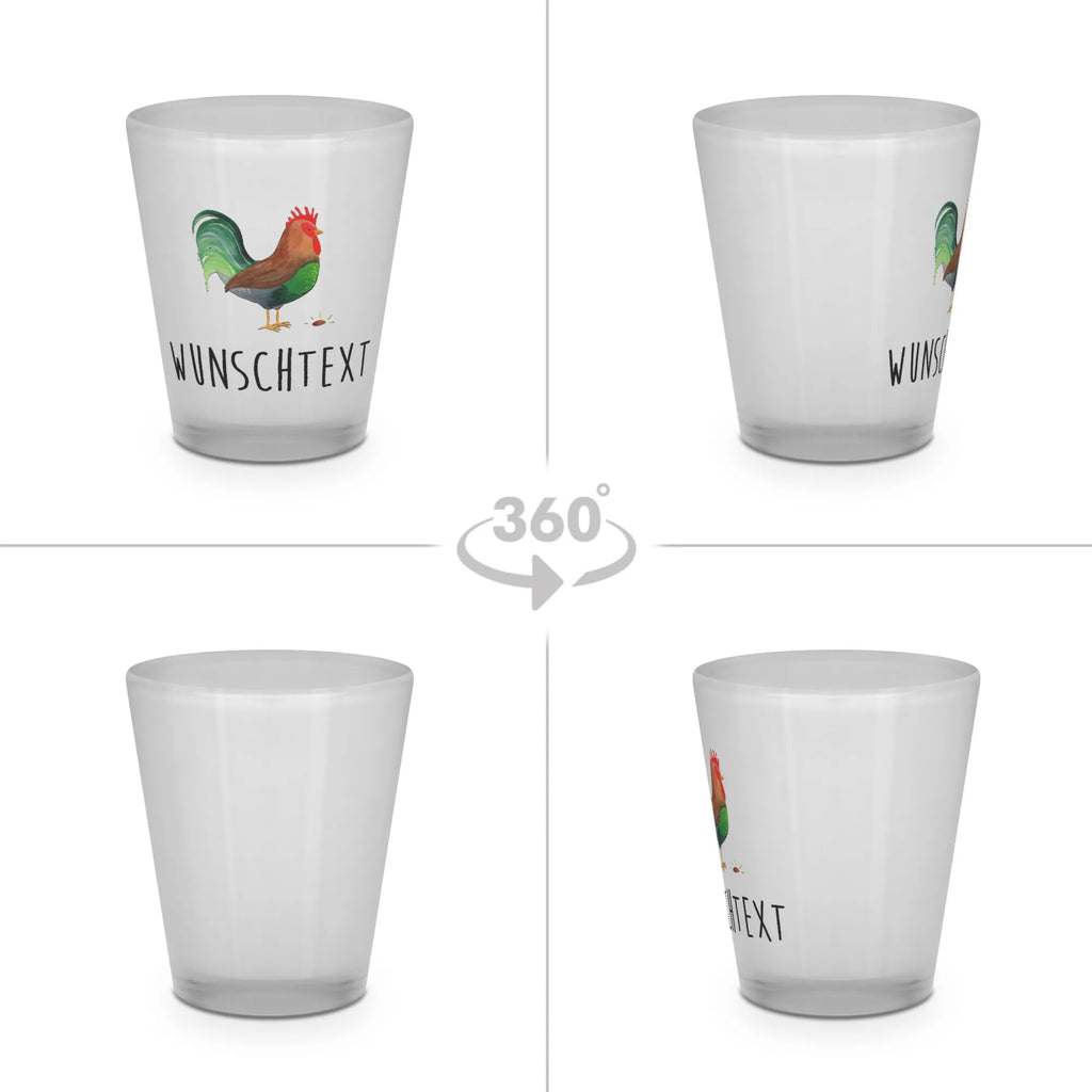 Personalised Shot Glass Faucet grain farm, farm animals, animals, hen, cock, corn, eggs, nature
