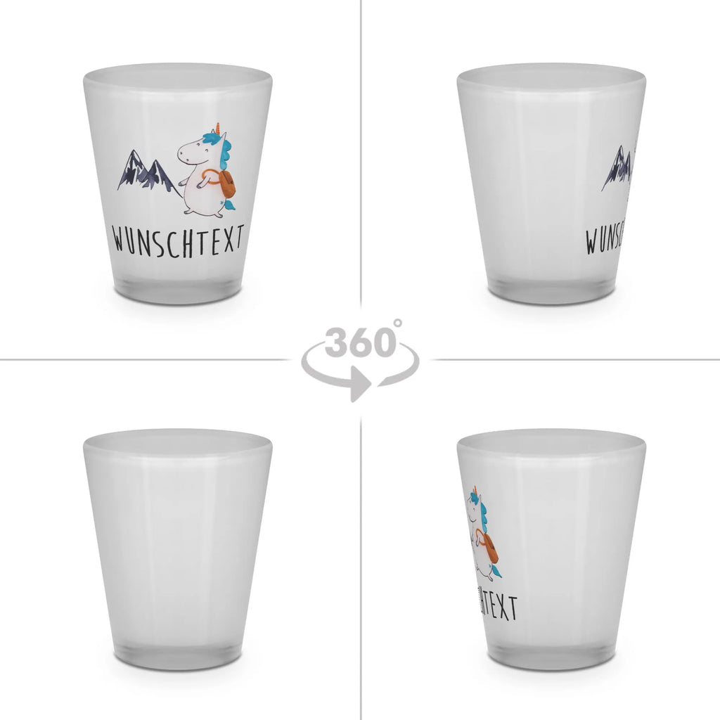 Personalised Shot Glass unicorn climber unicorn, unicorns, mountains, adventure, mountaineer, travel, world traveler, english, Einhorn, vacation, explorer, adventurer, world trip