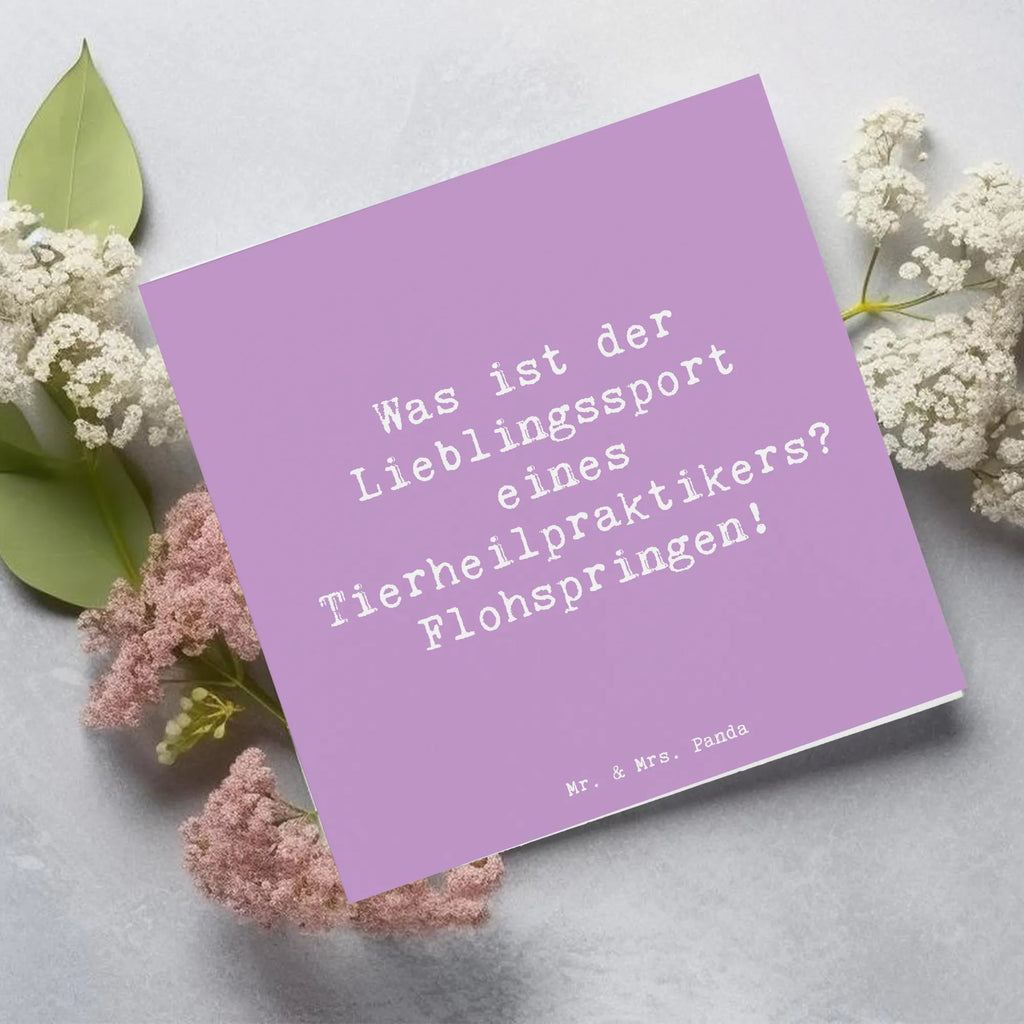 Deluxe Karte Spruch Was ist der Lieblingssport eines Tierheilpraktikers? Flohspringen! Einladungskarte, Geburtstagskarte, Karte, Hochwertige Grußkarte, Grußkarte, Hochwertige Klappkarte, Klappkarte, Hochzeitskarte, Glückwunschkarte, Beruf, Ausbildung, Jubiläum, Abschied, Rente, Kollege, Kollegin, Geschenk, Schenken, Arbeitskollege, Mitarbeiter, Firma, Danke, Dankeschön