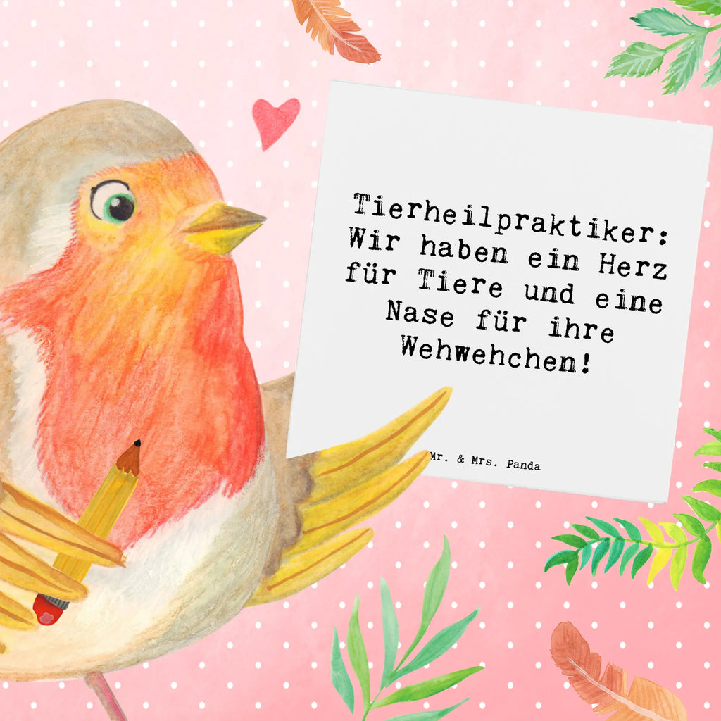 Deluxe Card Saying Tierheilpraktiker: Wir haben ein Herz für Tiere und eine Nase für ihre Wehwehchen! Glückwunschkarte, doppelkarte, Grußkarte, Klappkarte, faltkarte, Geschenk, Schenken, Jubiläum, Danke, Dankeschön, Beruf, Ausbildung, Abschied, Rente, Kollege, Kollegin, Arbeitskollege, Mitarbeiter, Firma