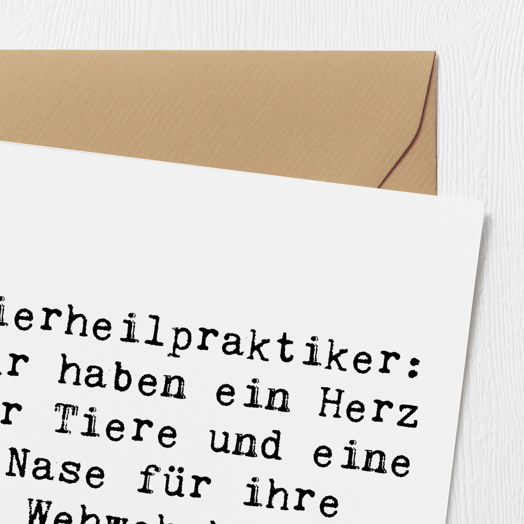 Deluxe Card Saying Tierheilpraktiker: Wir haben ein Herz für Tiere und eine Nase für ihre Wehwehchen! Glückwunschkarte, doppelkarte, Grußkarte, Klappkarte, faltkarte, Geschenk, Schenken, Jubiläum, Danke, Dankeschön, Beruf, Ausbildung, Abschied, Rente, Kollege, Kollegin, Arbeitskollege, Mitarbeiter, Firma