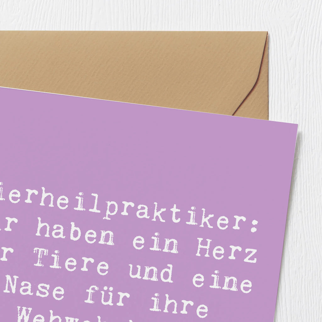 Deluxe Card Saying Tierheilpraktiker: Wir haben ein Herz für Tiere und eine Nase für ihre Wehwehchen! Glückwunschkarte, doppelkarte, Grußkarte, Klappkarte, faltkarte, Geschenk, Schenken, Jubiläum, Danke, Dankeschön, Beruf, Ausbildung, Abschied, Rente, Kollege, Kollegin, Arbeitskollege, Mitarbeiter, Firma