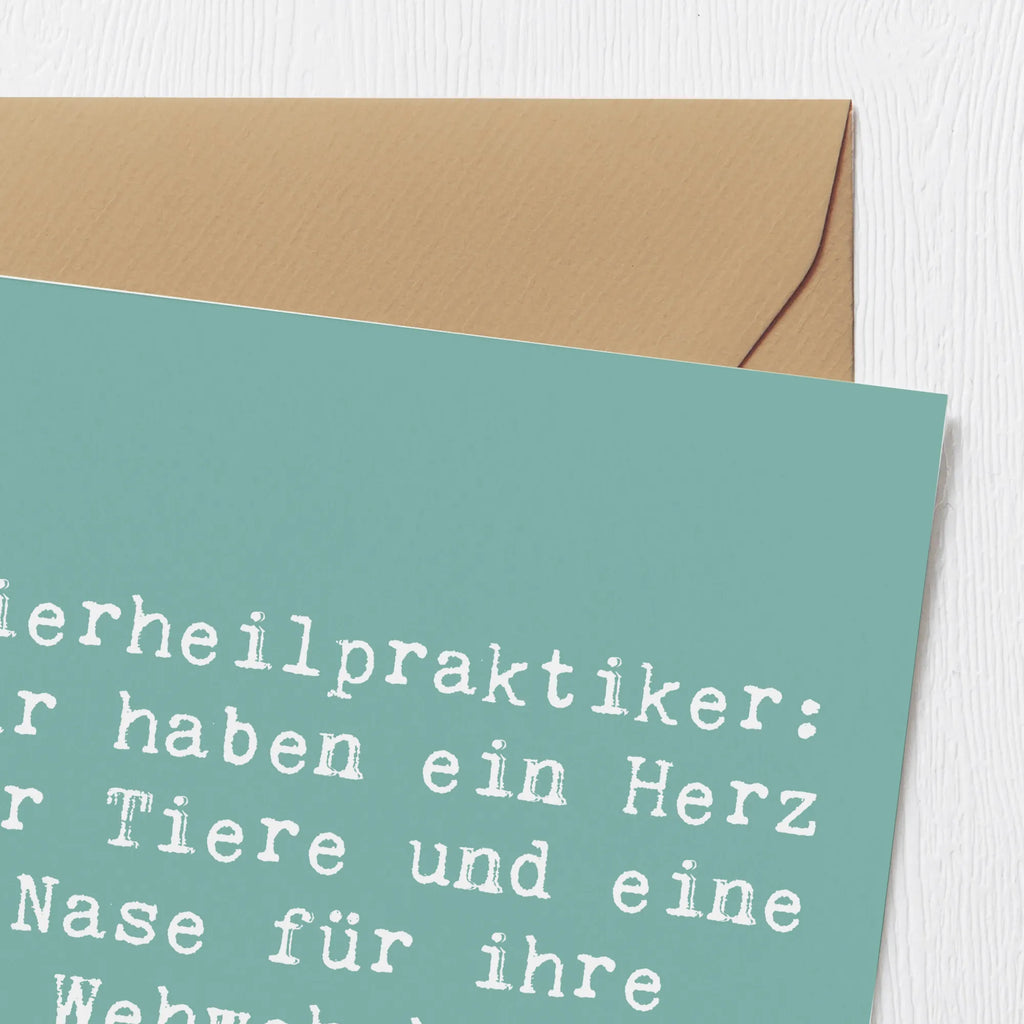Deluxe Card Saying Tierheilpraktiker: Wir haben ein Herz für Tiere und eine Nase für ihre Wehwehchen! Glückwunschkarte, doppelkarte, Grußkarte, Klappkarte, faltkarte, Geschenk, Schenken, Jubiläum, Danke, Dankeschön, Beruf, Ausbildung, Abschied, Rente, Kollege, Kollegin, Arbeitskollege, Mitarbeiter, Firma