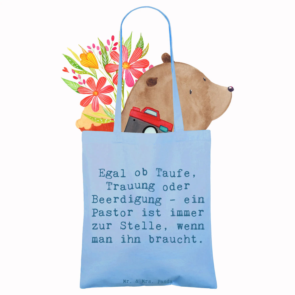 Tragetasche Spruch Egal ob Taufe, Trauung oder Beerdigung - ein Pastor ist immer zur Stelle, wenn man ihn braucht. Beuteltasche, Beutel, Einkaufstasche, Jutebeutel, Stoffbeutel, Tasche, Shopper, Umhängetasche, Strandtasche, Schultertasche, Stofftasche, Tragetasche, Badetasche, Jutetasche, Einkaufstüte, Laptoptasche, Beruf, Ausbildung, Jubiläum, Abschied, Rente, Kollege, Kollegin, Geschenk, Schenken, Arbeitskollege, Mitarbeiter, Firma, Danke, Dankeschön