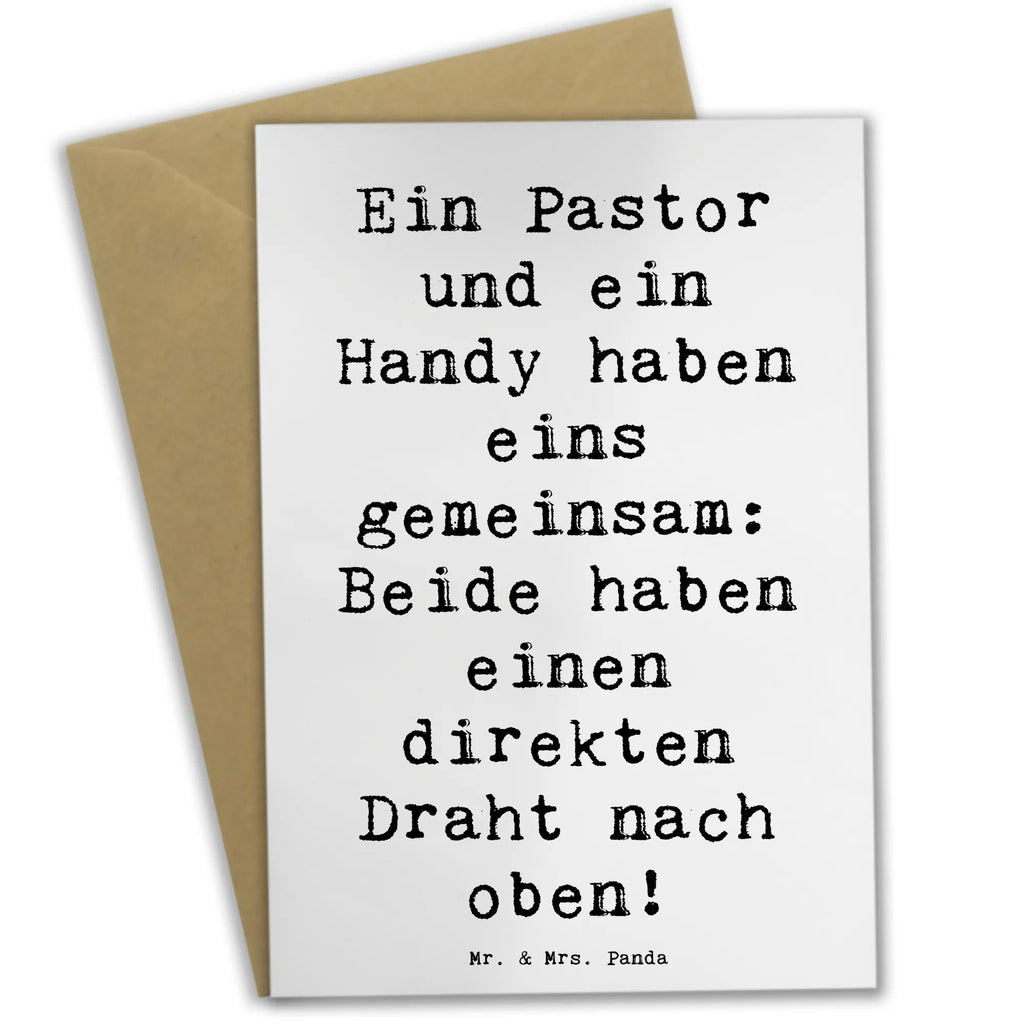 Greetings card Saying Ein Pastor und ein Handy haben eins gemeinsam: Beide haben einen direkten Draht nach oben! Glückwunschkarte, Geburtstagskarte, Ansichtskarten, Hochzeitskarte, Grußkarte, Karte, Einladungskarte, Klappkarte, Beruf, Ausbildung, Jubiläum, Abschied, Rente, Kollege, Kollegin, Geschenk, Schenken, Arbeitskollege, Mitarbeiter, Firma, Danke, Dankeschön