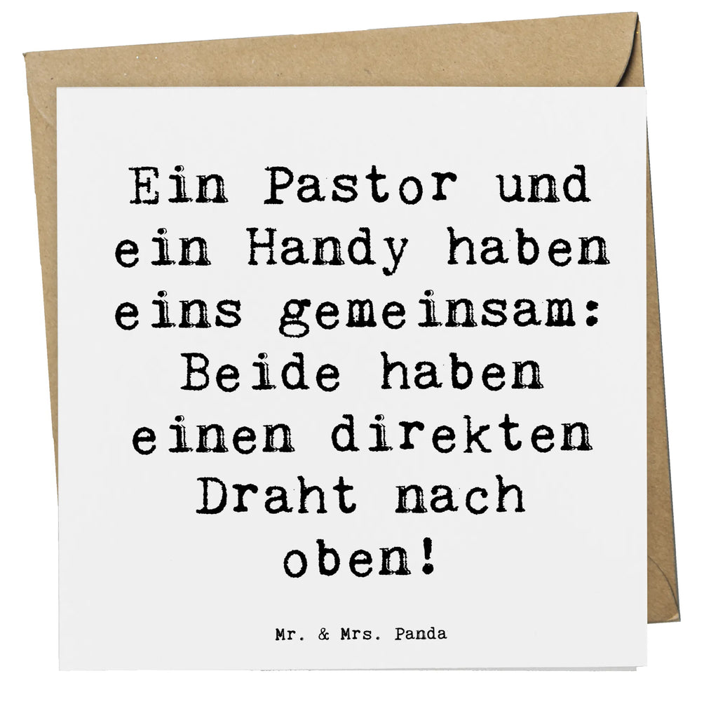 Deluxe Card Saying Ein Pastor und ein Handy haben eins gemeinsam: Beide haben einen direkten Draht nach oben! Einladungskarte, Hochzeitskarte, Karte, Hochwertige Klappkarte, Glückwunschkarte, Hochwertige Grußkarte, Klappkarte, Grußkarte, Geburtstagskarte, Beruf, Ausbildung, Jubiläum, Abschied, Rente, Kollege, Kollegin, Geschenk, Schenken, Arbeitskollege, Mitarbeiter, Firma, Danke, Dankeschön
