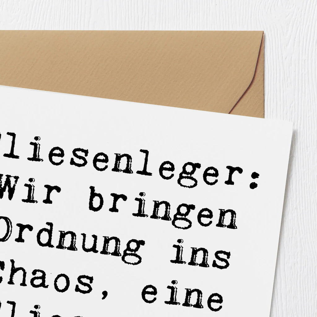 Deluxe Card Saying Fliesenleger: Wir bringen Ordnung ins Chaos, eine Fliese nach der anderen! Klappkarte, Geburtstagskarte, Glückwunschkarte, Karte, Hochwertige Klappkarte, Grußkarte, Hochwertige Grußkarte, Hochzeitskarte, Einladungskarte, Beruf, Ausbildung, Jubiläum, Abschied, Rente, Kollege, Kollegin, Geschenk, Schenken, Arbeitskollege, Mitarbeiter, Firma, Danke, Dankeschön